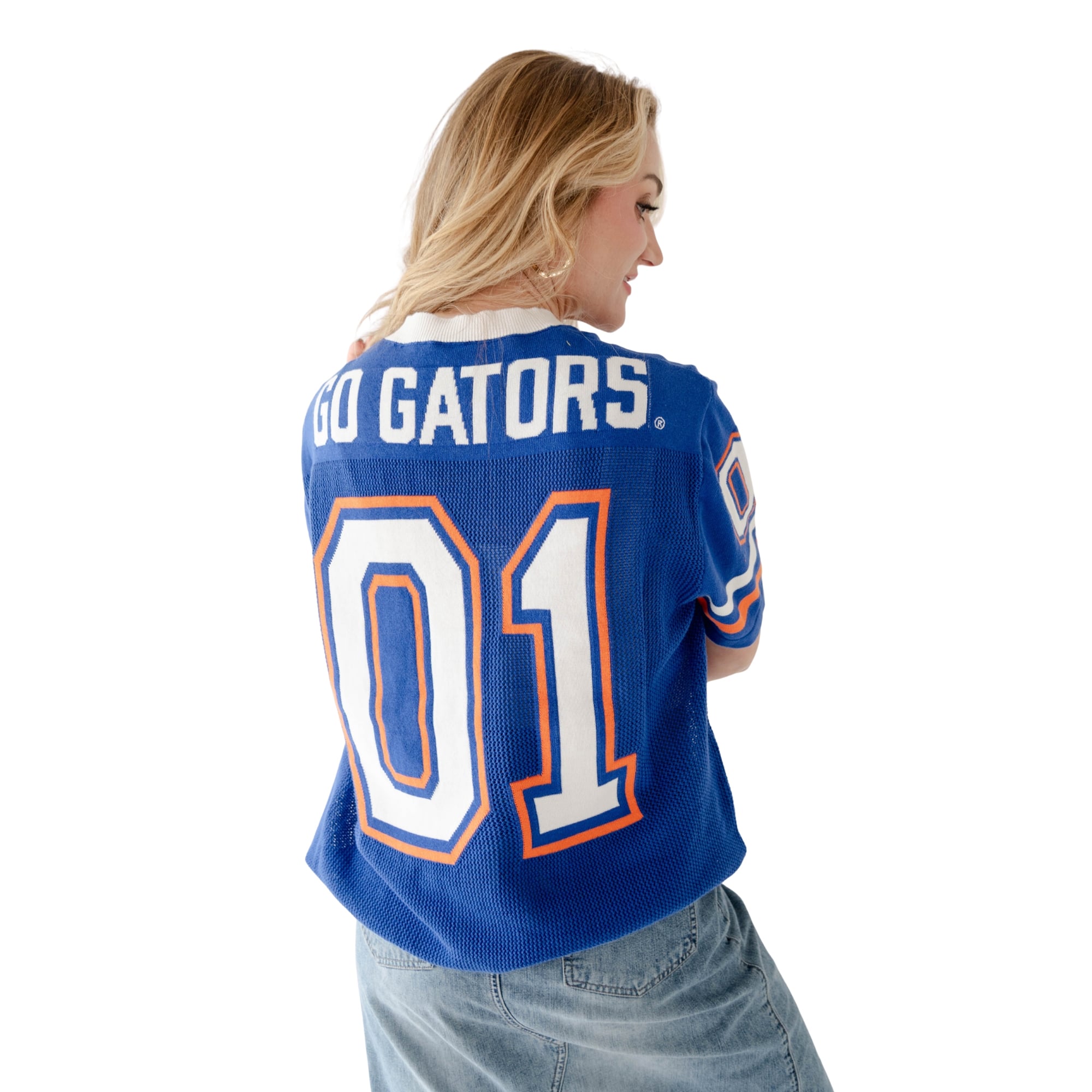 Pull de football tricoté Royal Florida Gators pour femmes