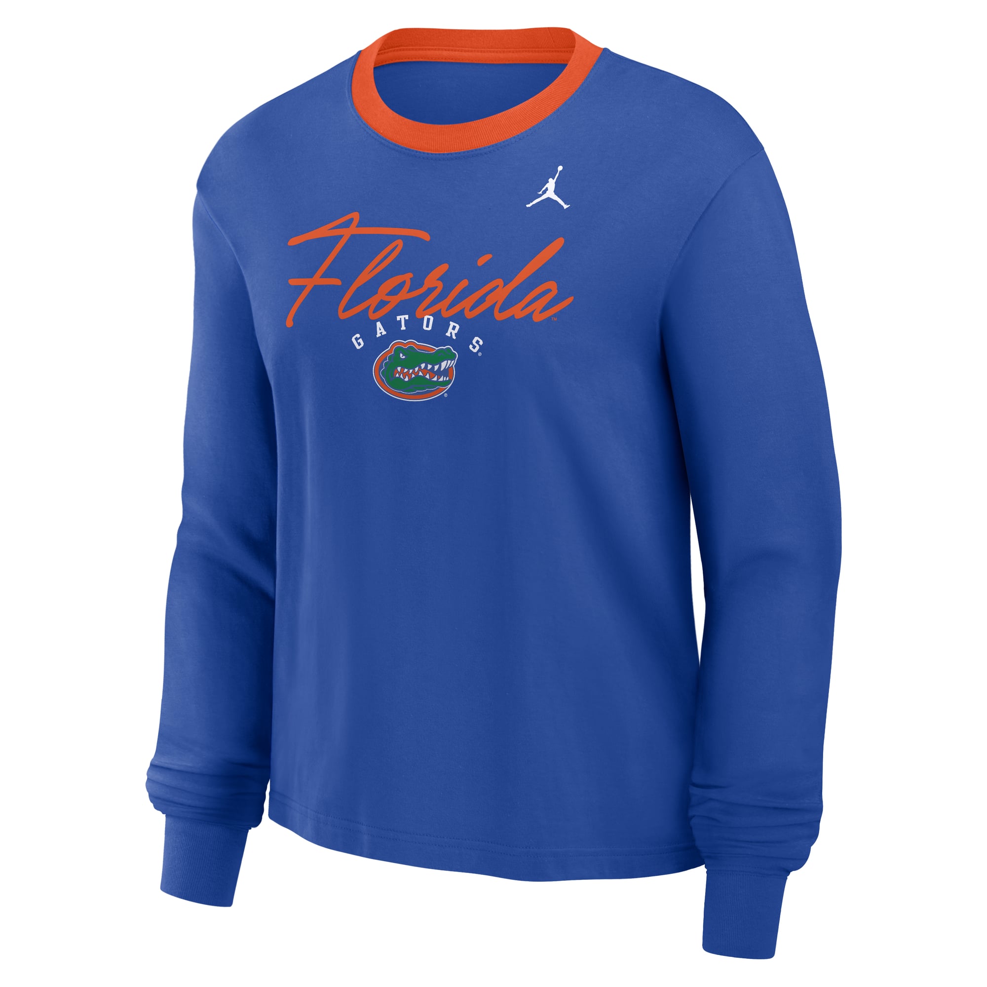 T-shirt à manches longues Jordan Brand Florida Gators Royal Ringer Boxy pour femmes