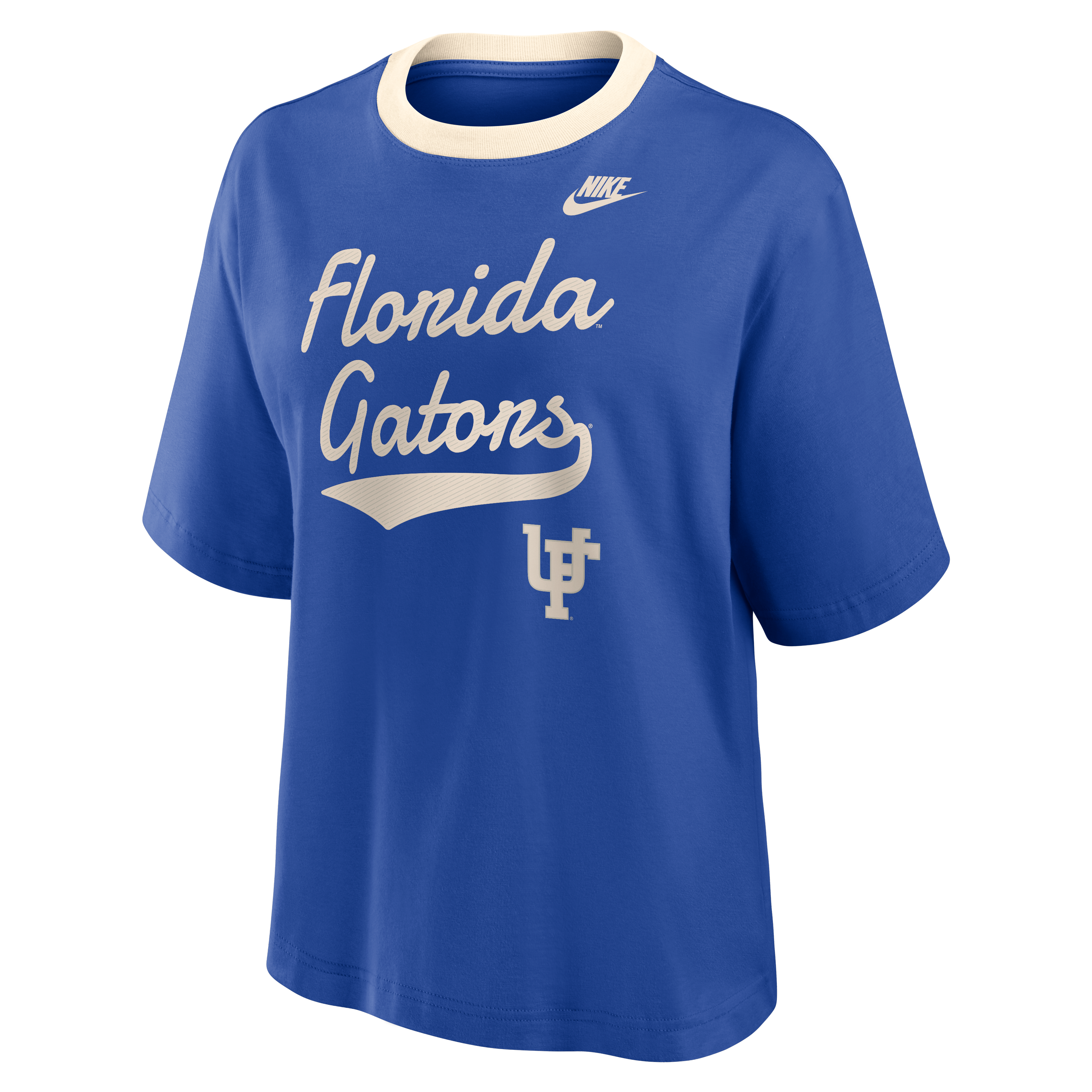 T-shirt boxy Nike Royal Florida Gators Legacy Fight Song pour femmes