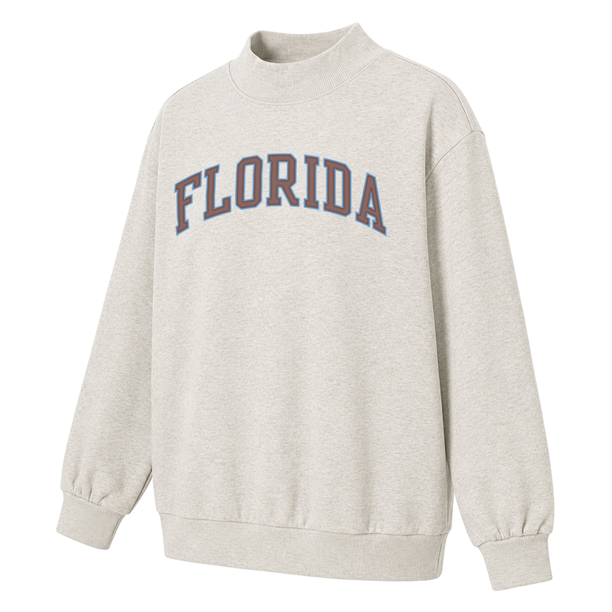 Women's  Oatmeal Florida Gators Monroe Mock Neck Sweatshirt