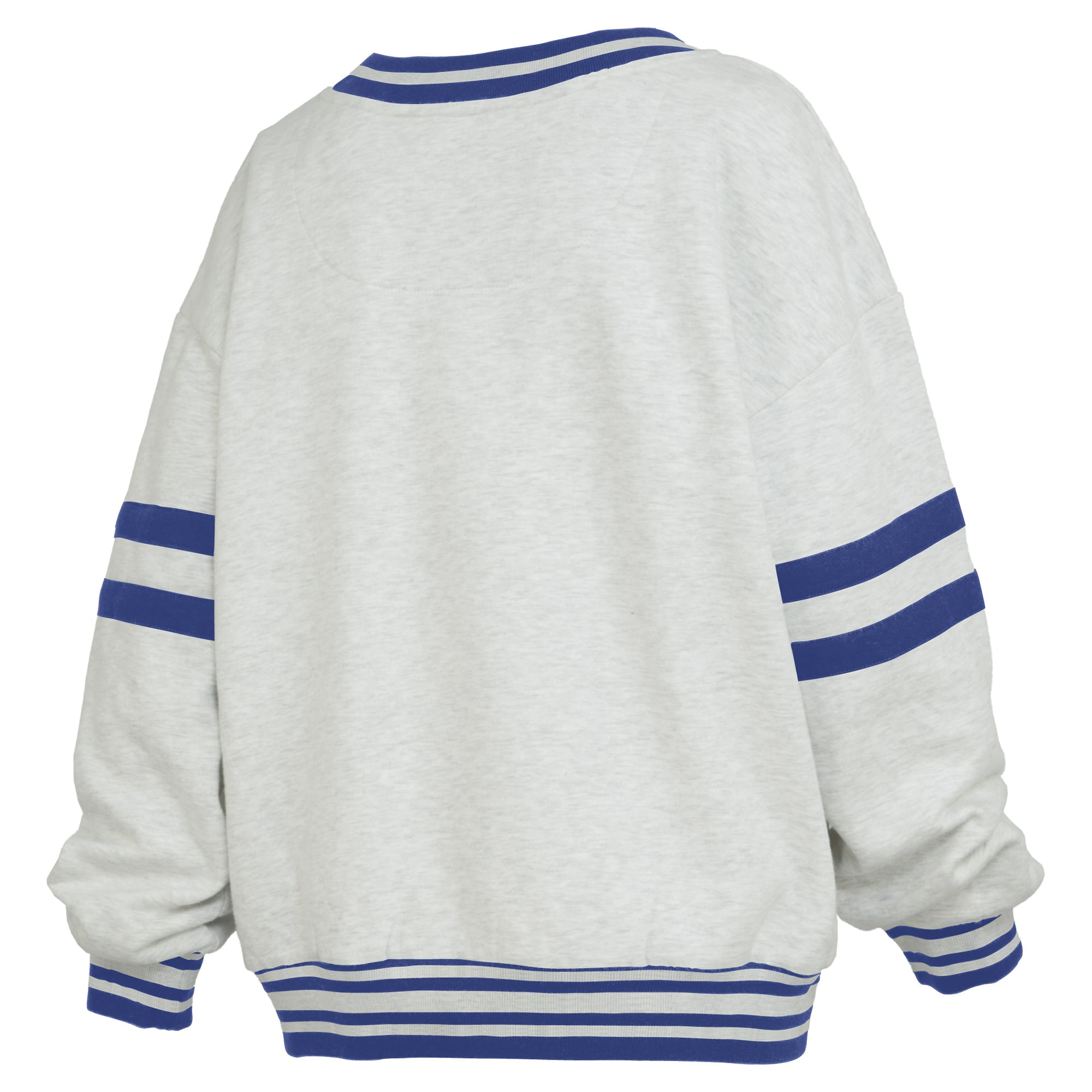 Women's Pressbox Gray/Royal Florida Gators Tackle Twill Oates V-Neck Sweatshirt