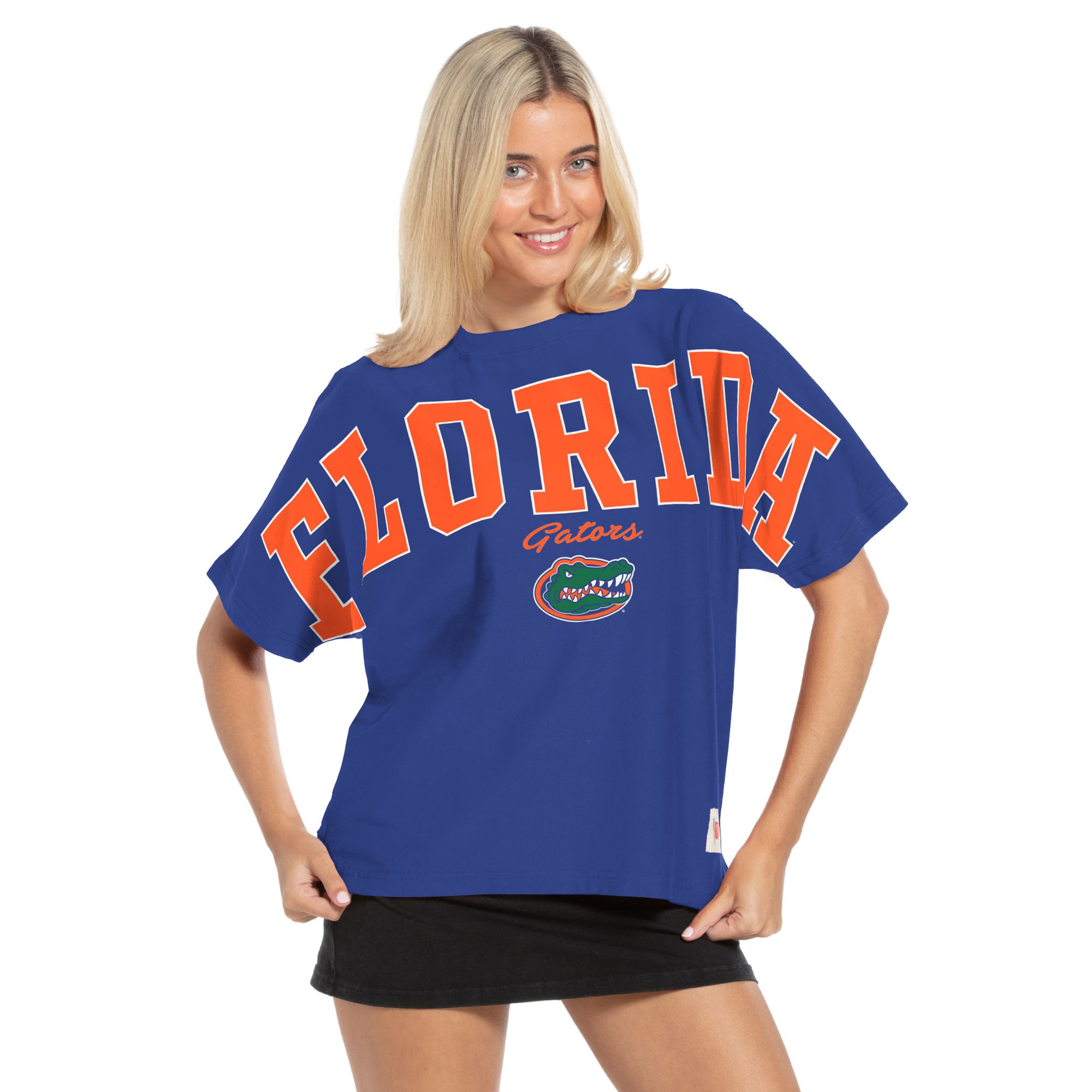 Women's Pressbox  Royal Florida Gators Flannigan Oversized T-Shirt
