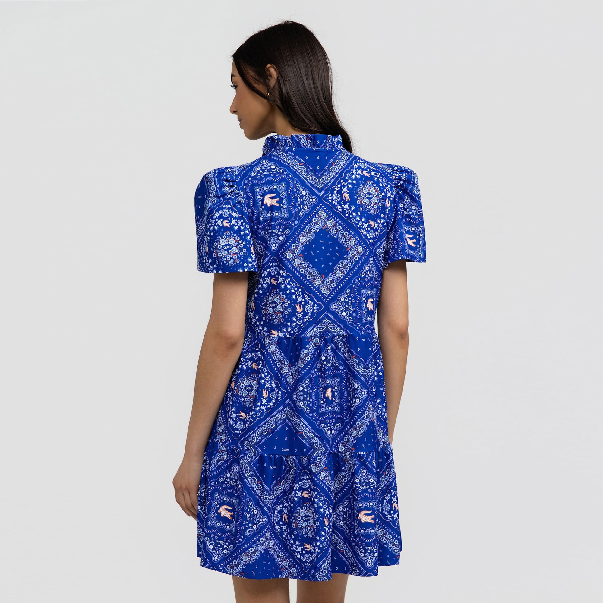 Women's Smith & Quinn Royal Florida Gators Bandana Print Tiered Dress