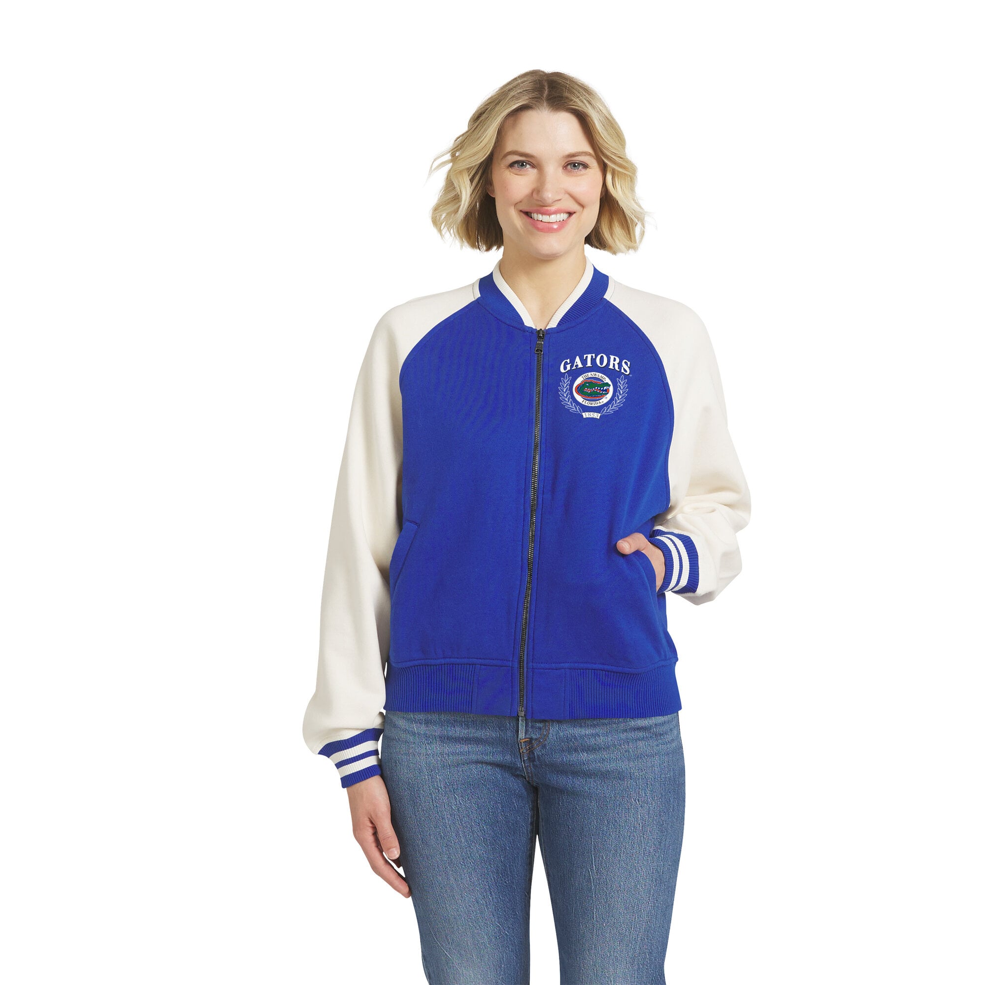Veste raglan zippée pour femme WEAR by Erin Andrews Royal Florida Gators