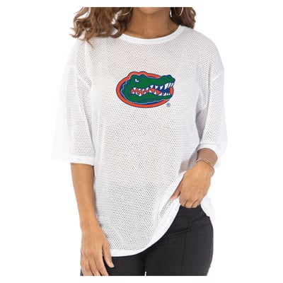 Florida Gators Women's Mallory Mesh Oversized Fashion Jersey - White