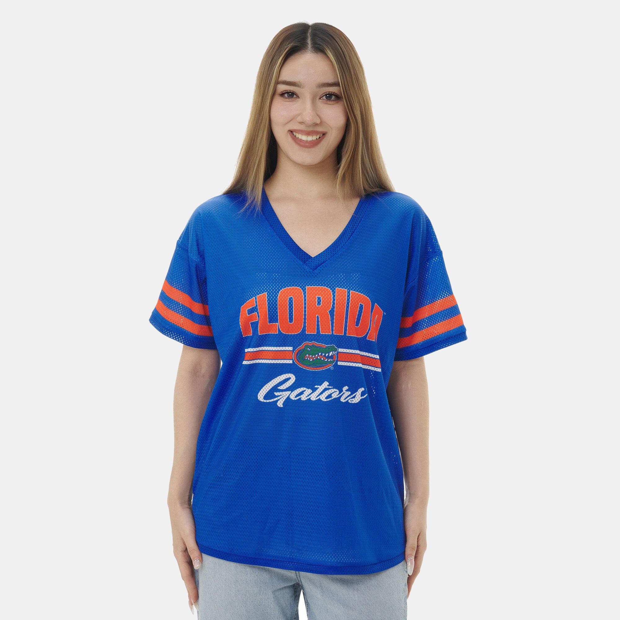 Women's ZooZatz Royal Florida Gators Mesh Jersey Kickoff T-Shirt