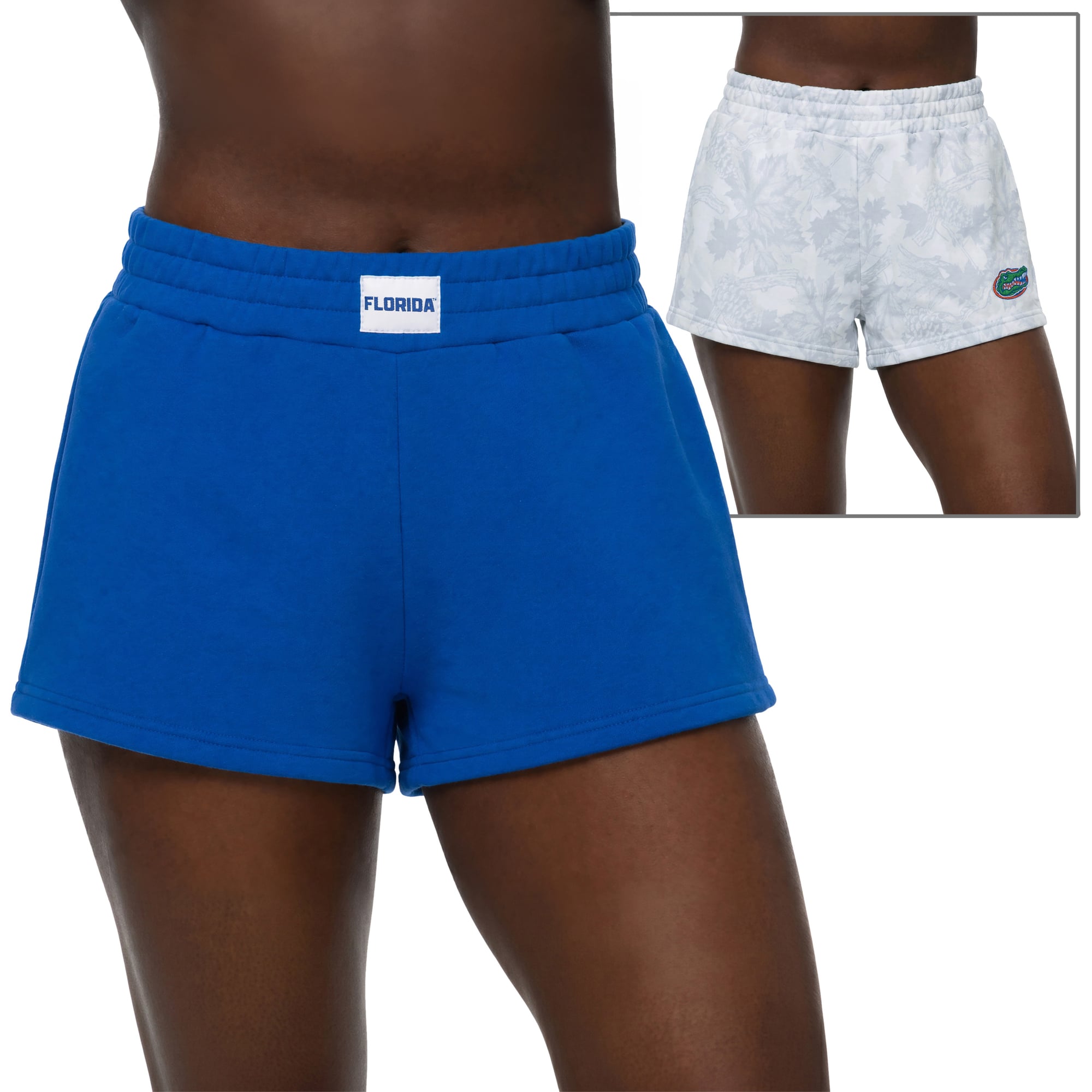 Women's ZooZatz Royal/Gray Florida Gators Two-Pack Knockout Shorts Set
