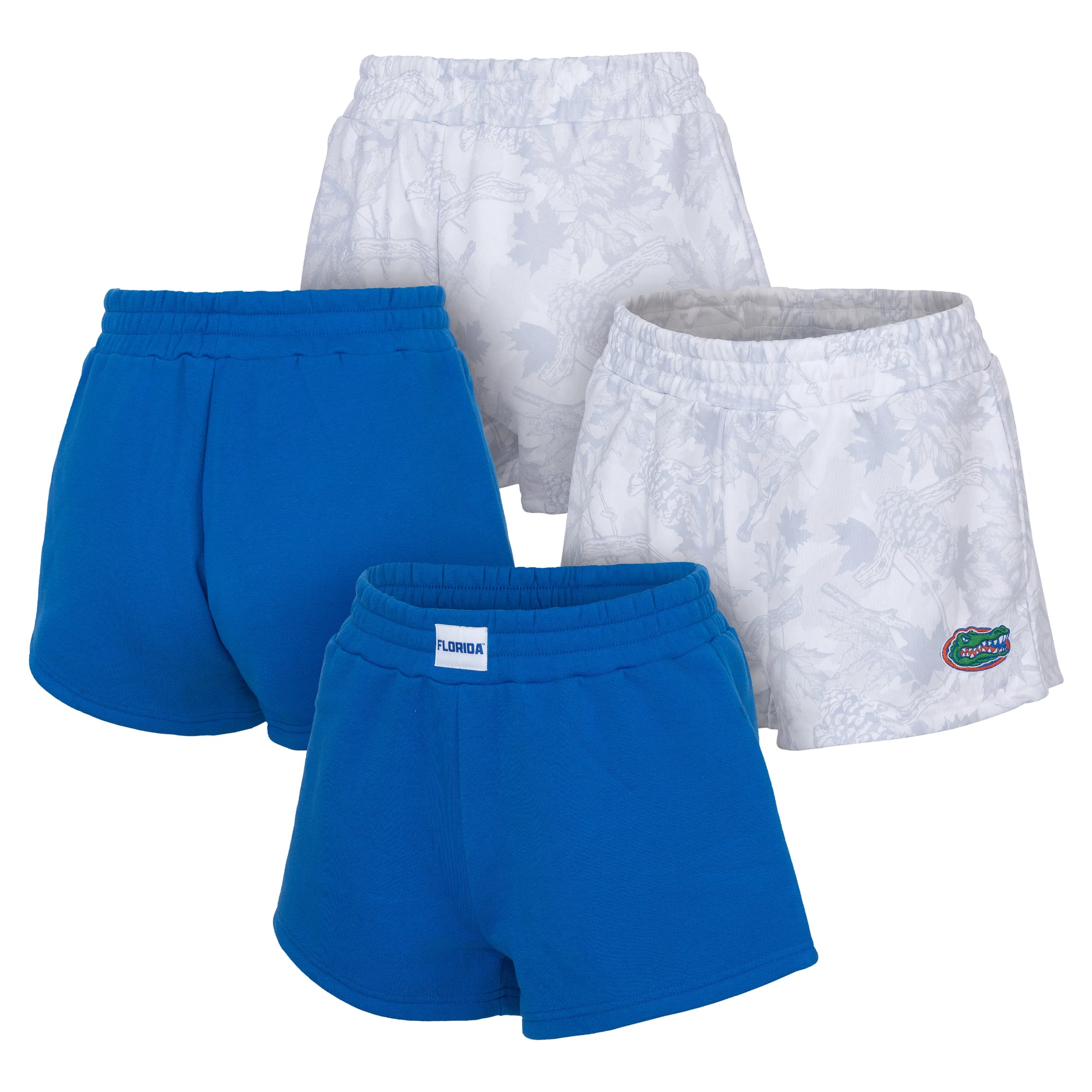 Women's ZooZatz Royal/Gray Florida Gators Two-Pack Knockout Shorts Set