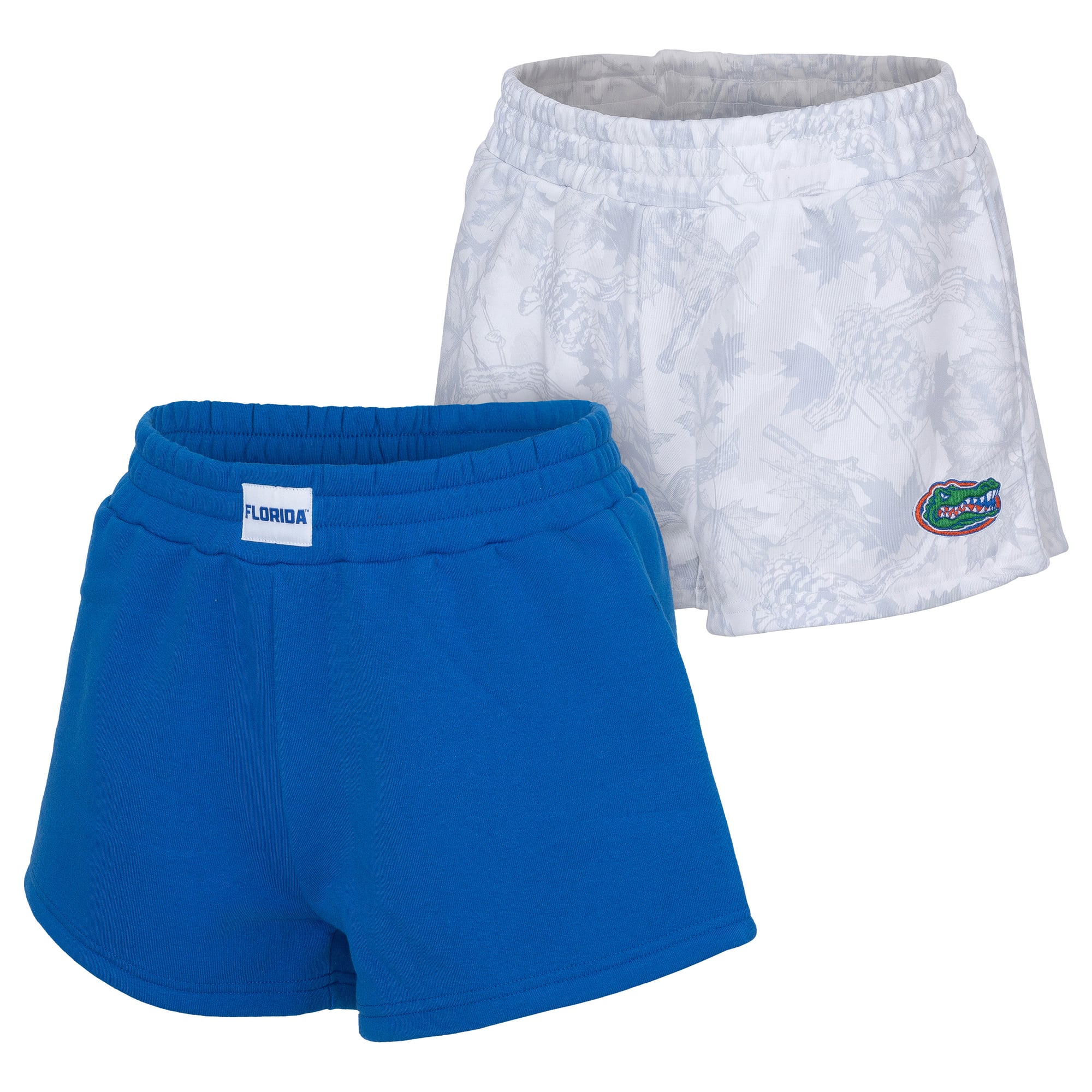 Women's ZooZatz Royal/Gray Florida Gators Two-Pack Knockout Shorts Set