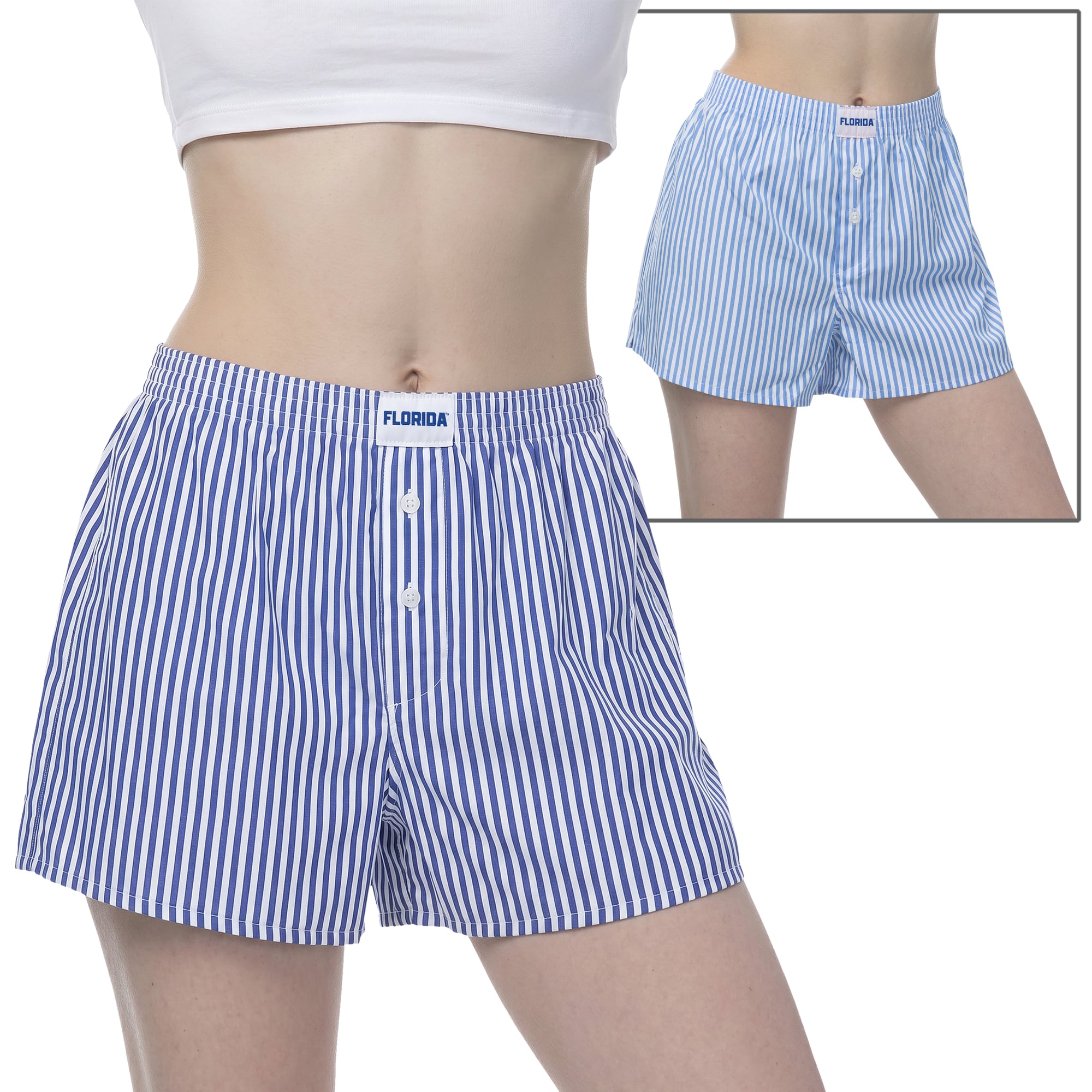 Women's ZooZatz  Royal/White Florida Gators Two-Pack Boxer Shorts Set