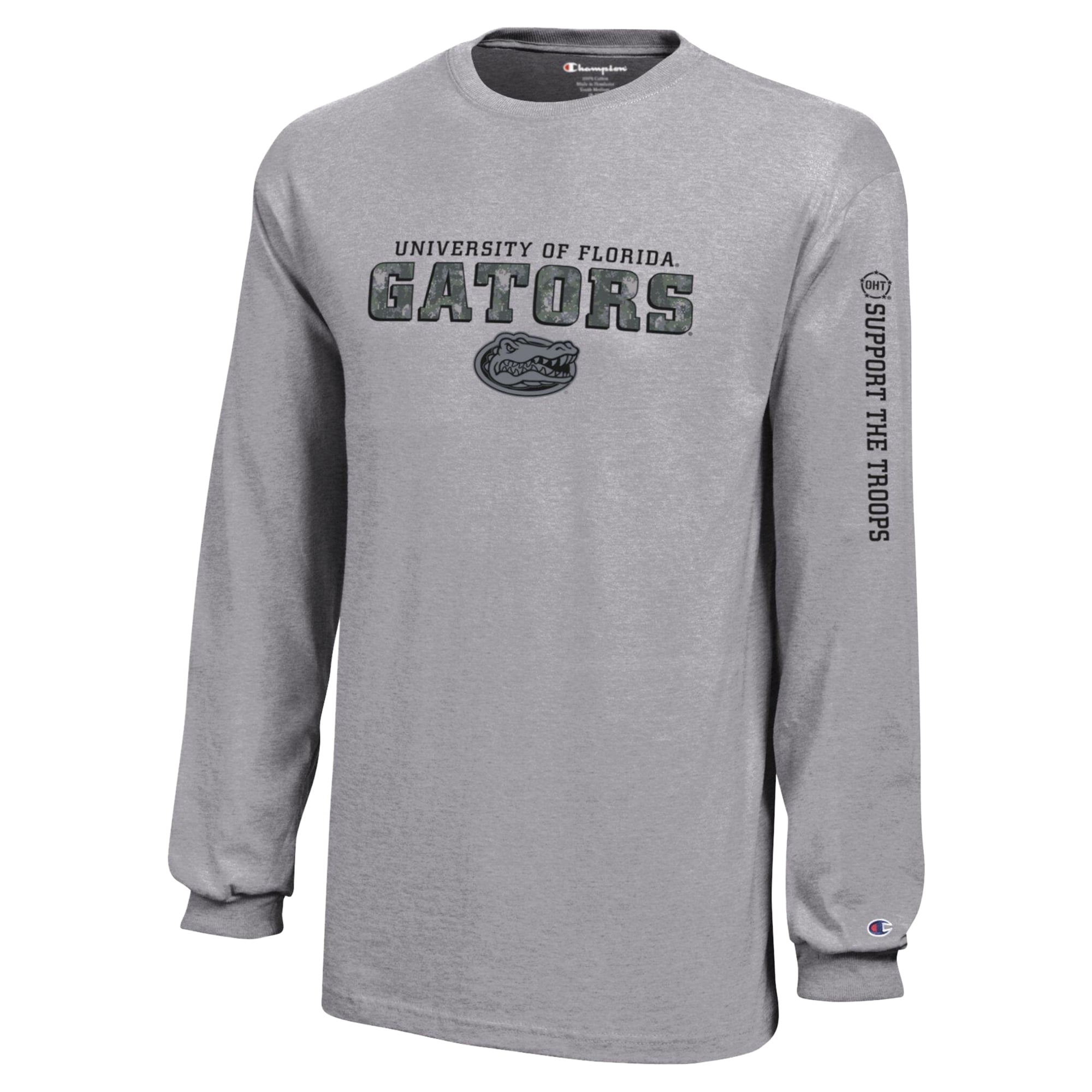 T-shirt à manches longues Youth Champion Heather Gray Florida Gators Operation Hat Trick