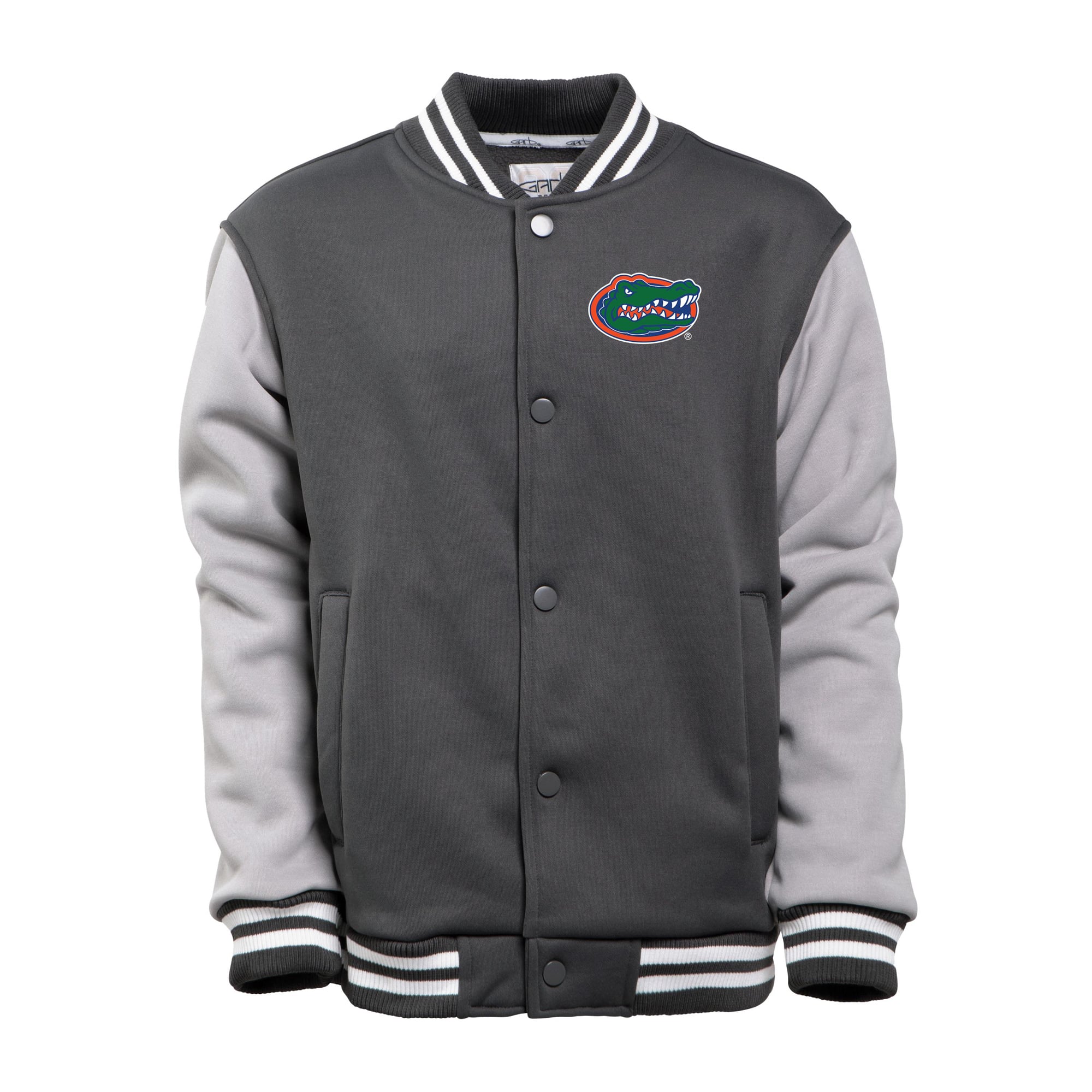 Youth Garb Charcoal/Gray Florida Gators Zeo Varsity Full-Snap Jacket