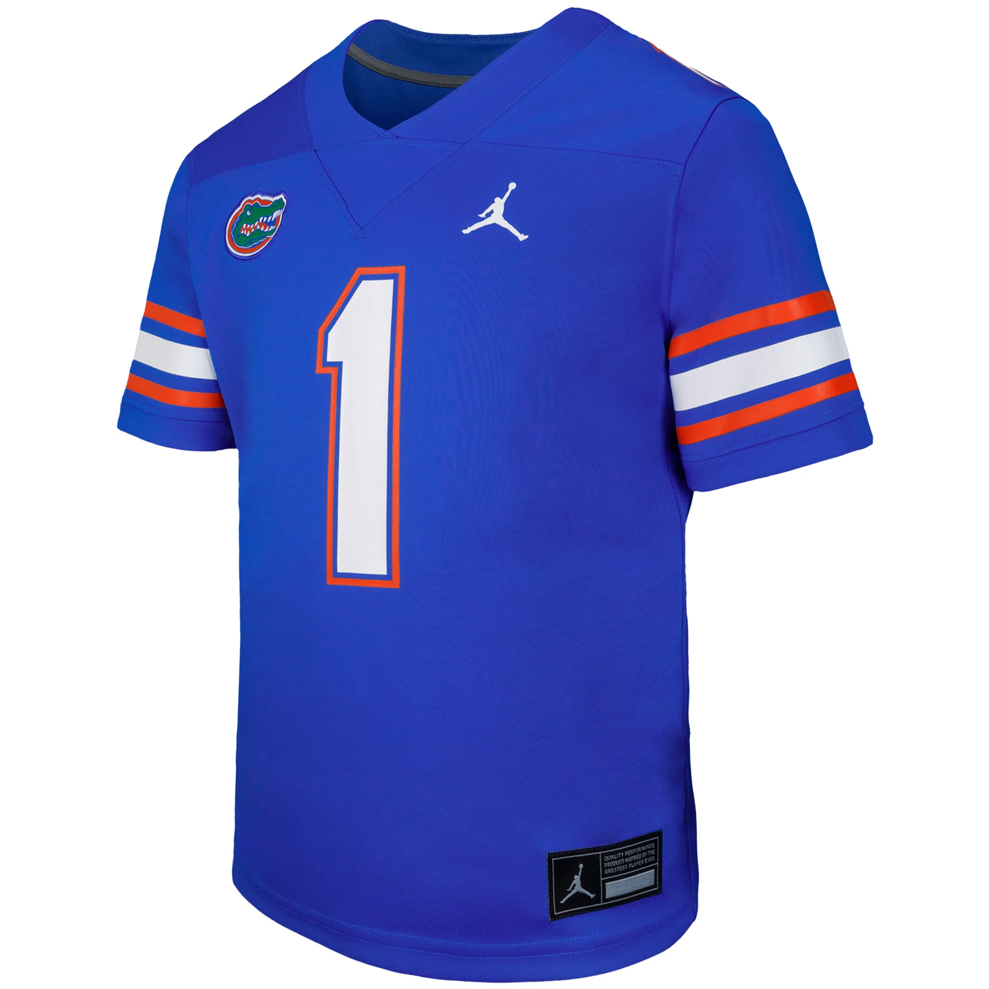 Maillot de jeu réplique Jordan Brand n° 1 Royal Florida Gators Untouchable pour jeunes