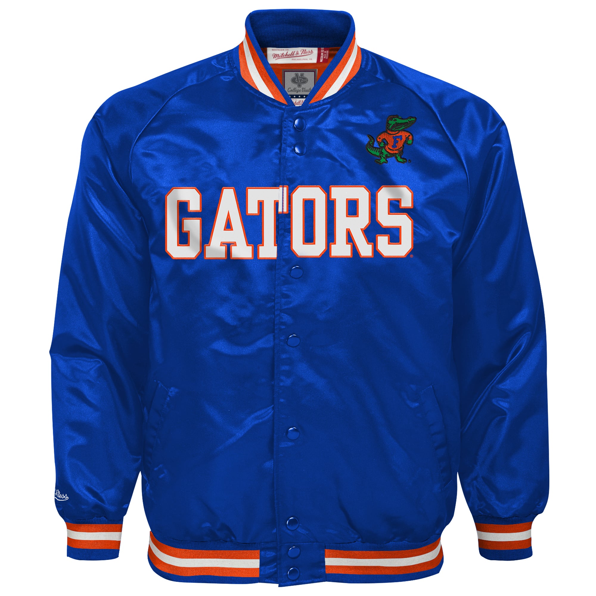 Youth Mitchell & Ness Royal Florida Gators Satin Full-Snap Raglan Jacket