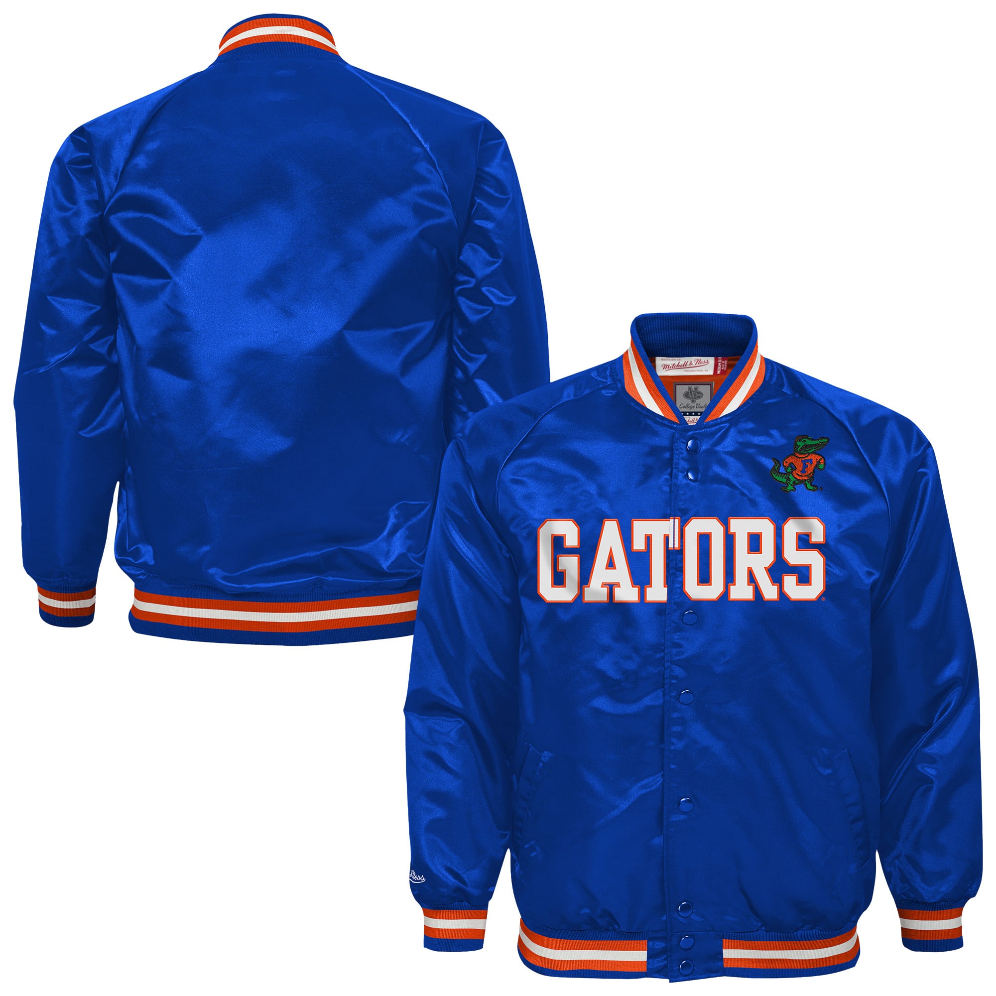 Youth Mitchell & Ness Royal Florida Gators Satin Full-Snap Raglan Jacket