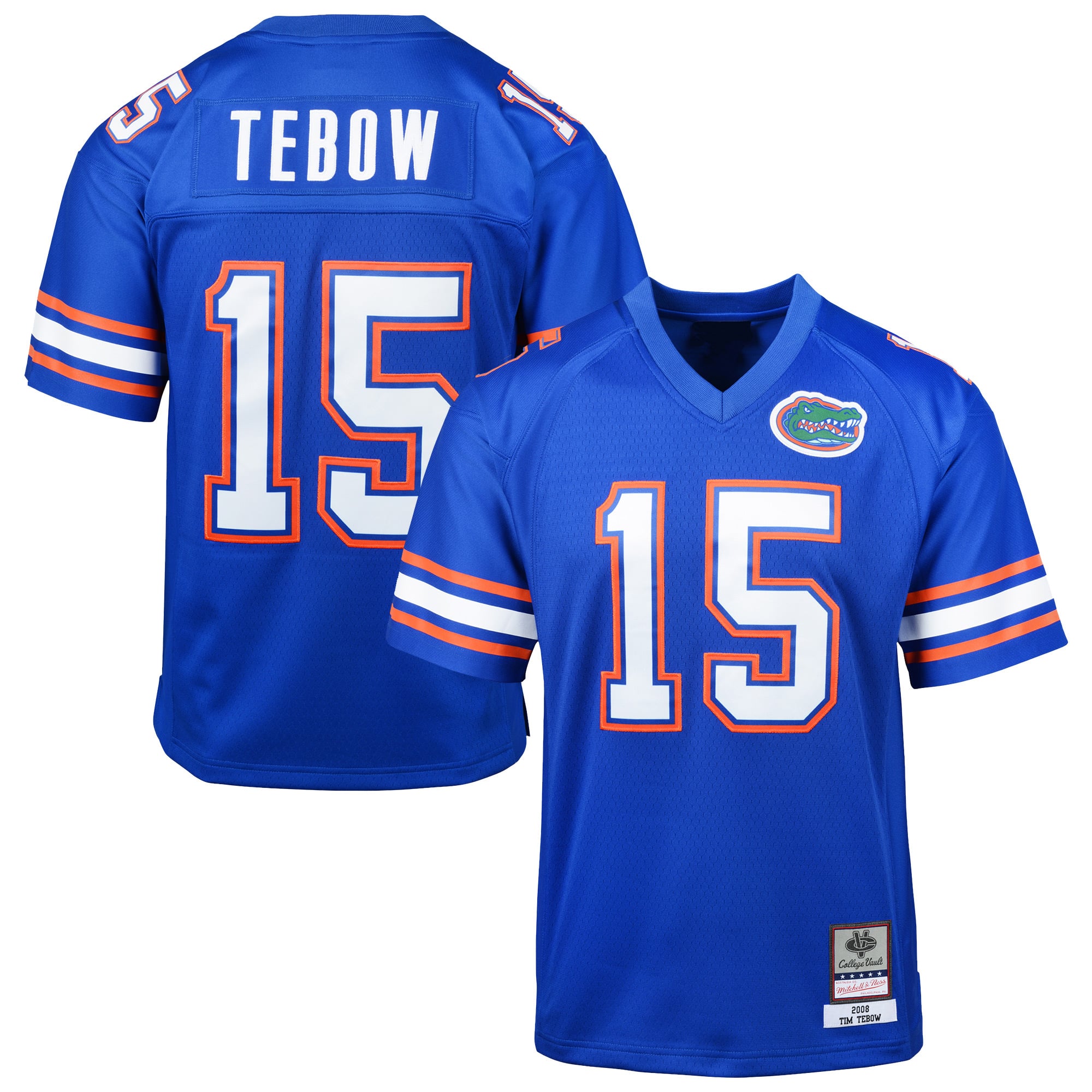 Maillot de football rétro Tim Tebow des Royal Florida Gators pour jeunes Mitchell & Ness