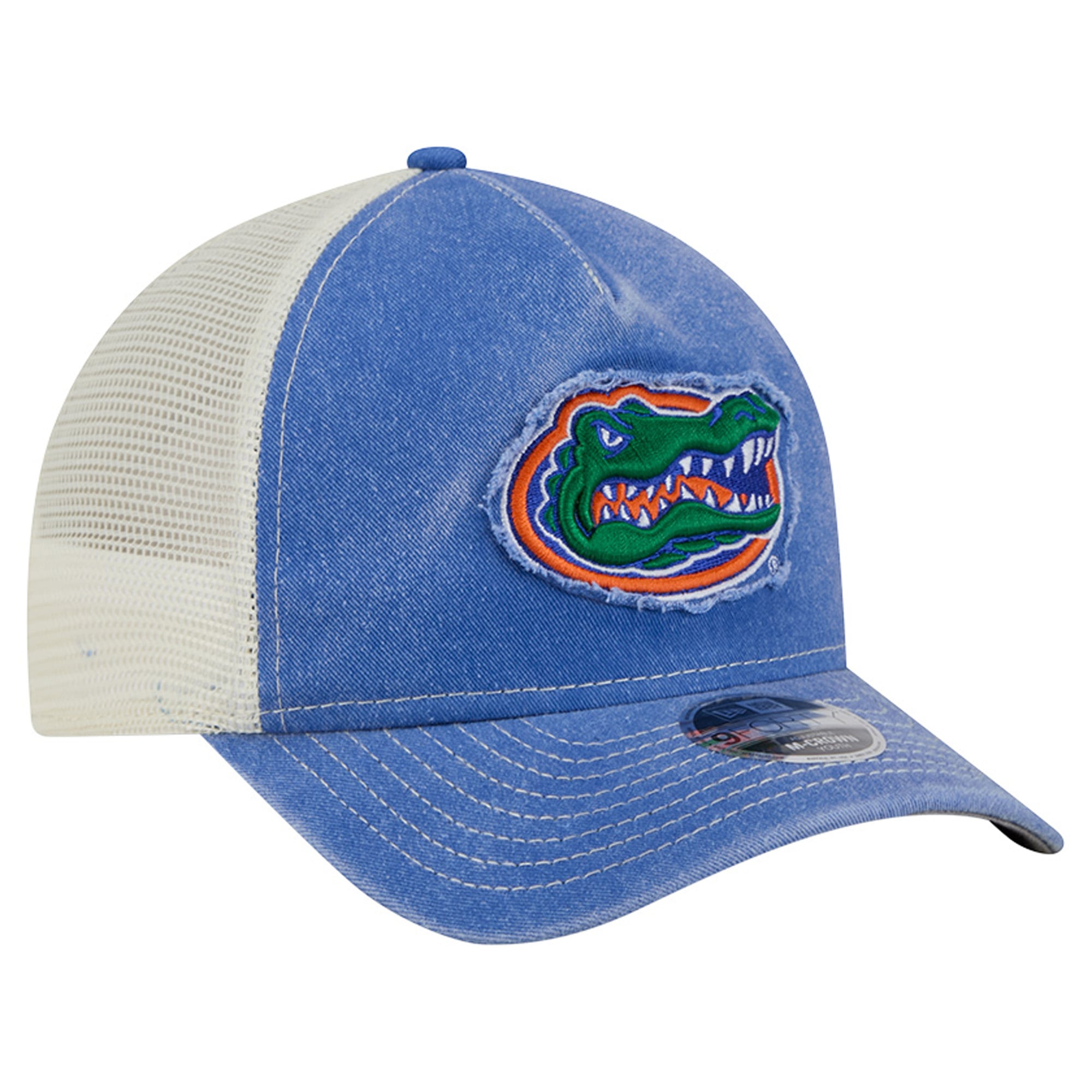 Casquette trucker rétro ajustable New Era Royal Florida Gators 9FORTY A-Frame M-Crown pour jeunes