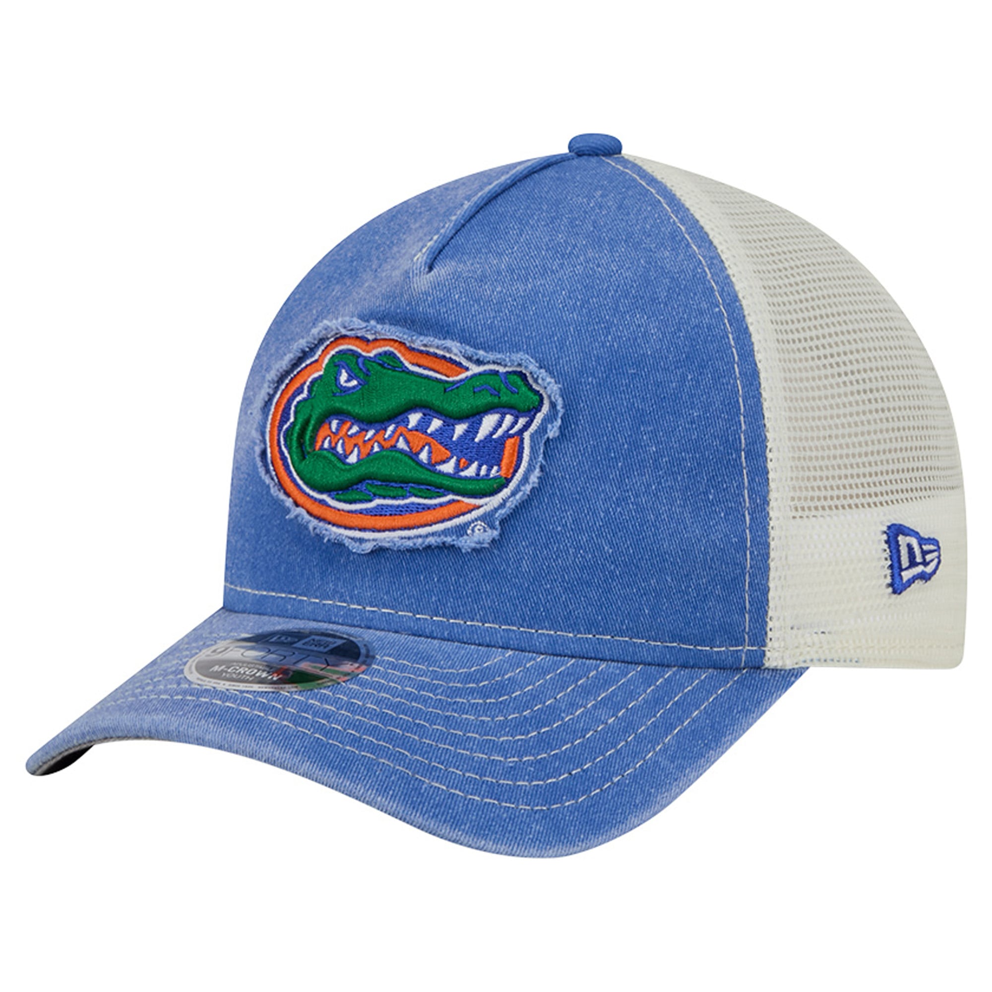 Casquette trucker rétro ajustable New Era Royal Florida Gators 9FORTY A-Frame M-Crown pour jeunes