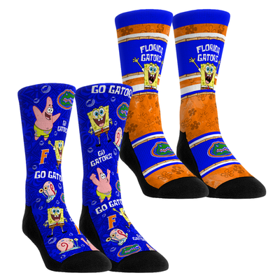  Florida Gators Rock Em Youth SpongeBob SquarePants Two-Pack Crew Socks Set - Blue