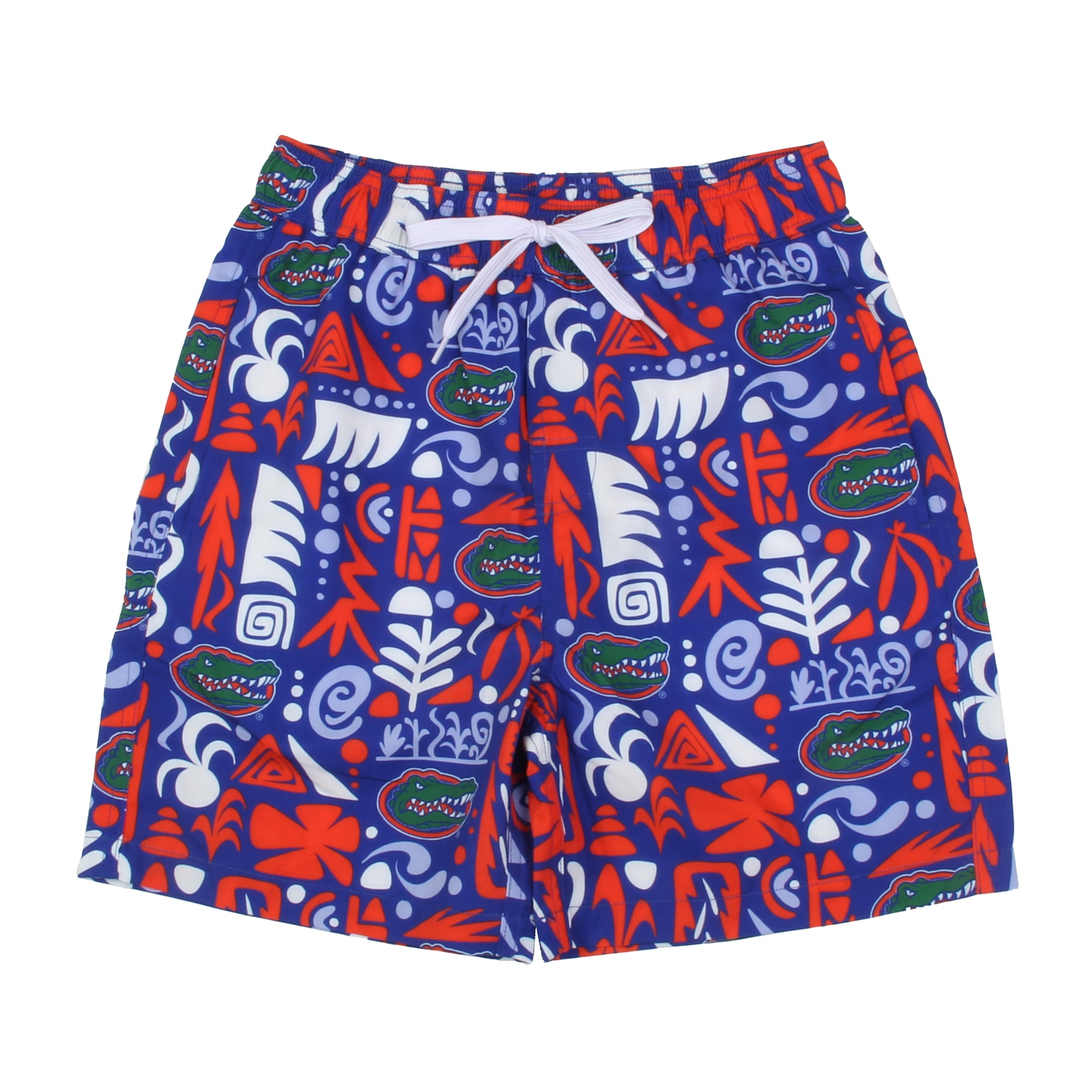 Youth Wes & Willy Royal Florida Gators Allover Print Swim Shorts