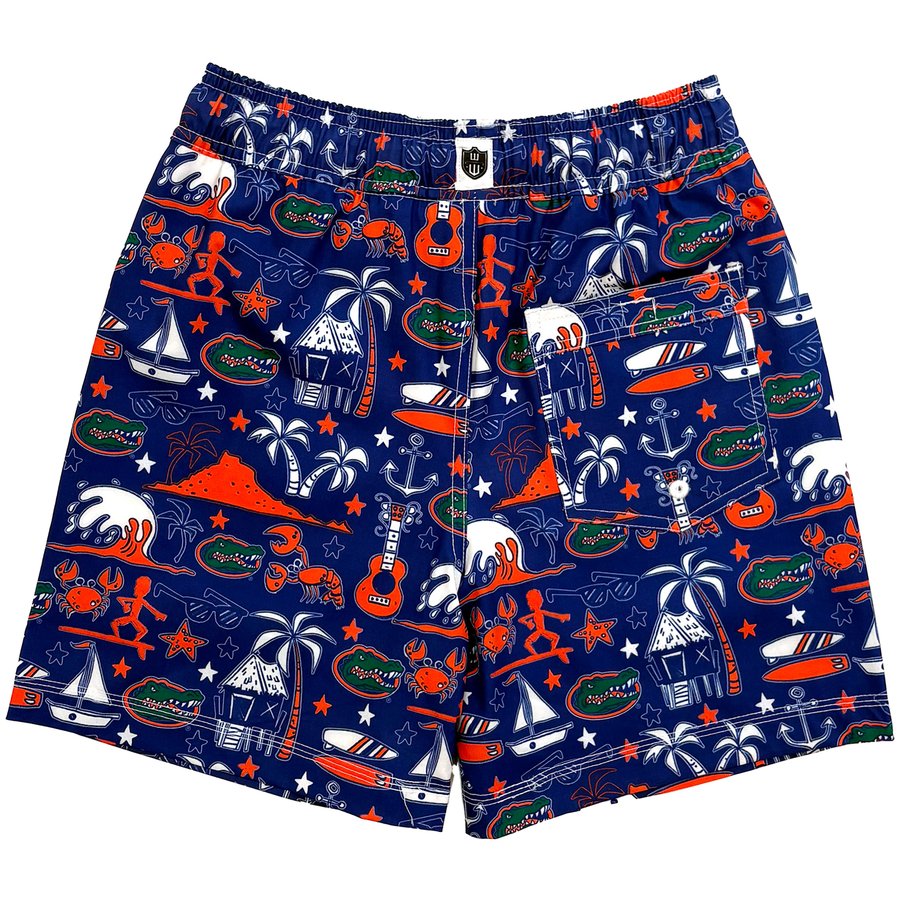 Youth Wes & Willy Royal Florida Gators Luau Swim Trunks