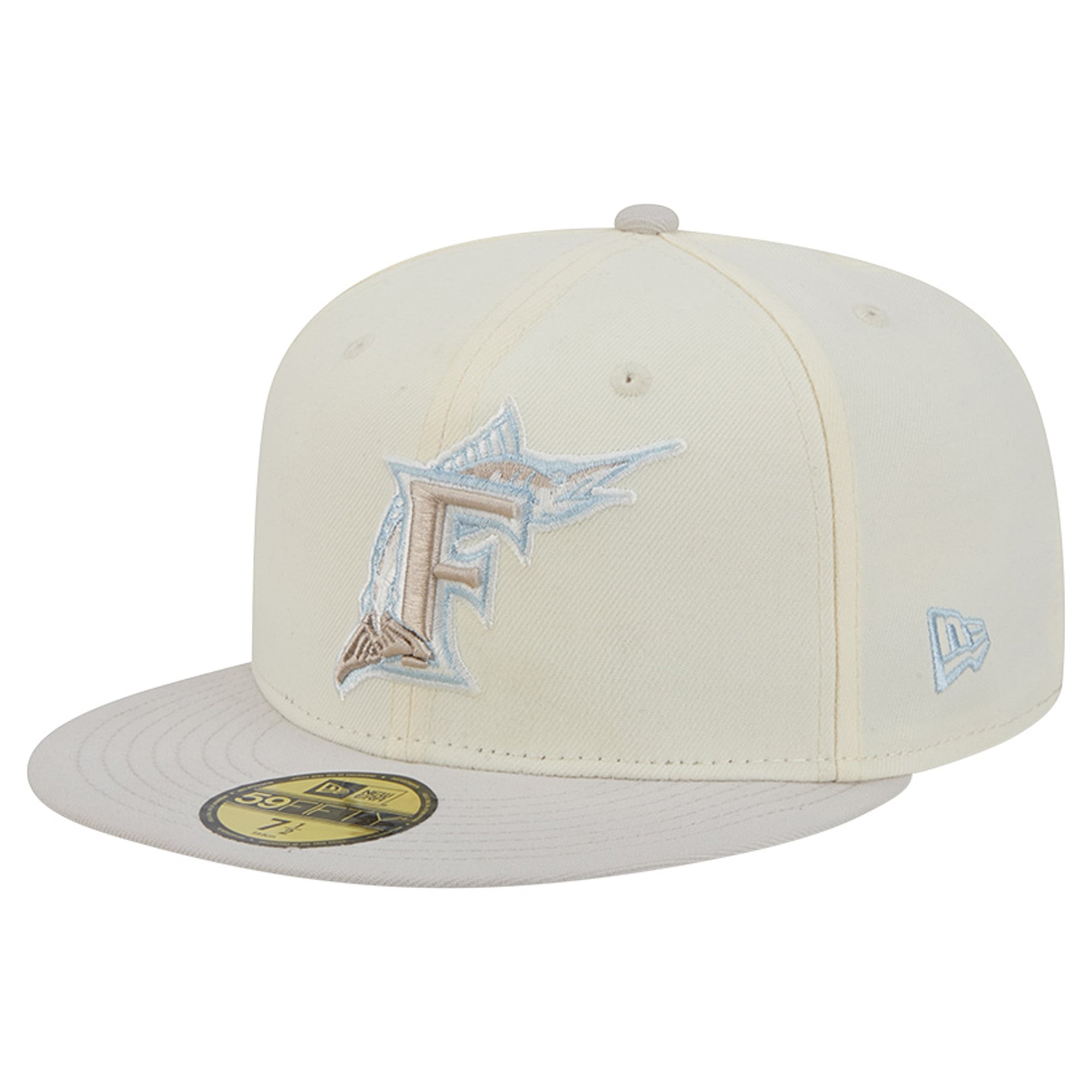 Men's New Era  Natural Florida Marlins Cooperstown Collection Crisp Equinox World Series 59FIFTY Fitted Hat