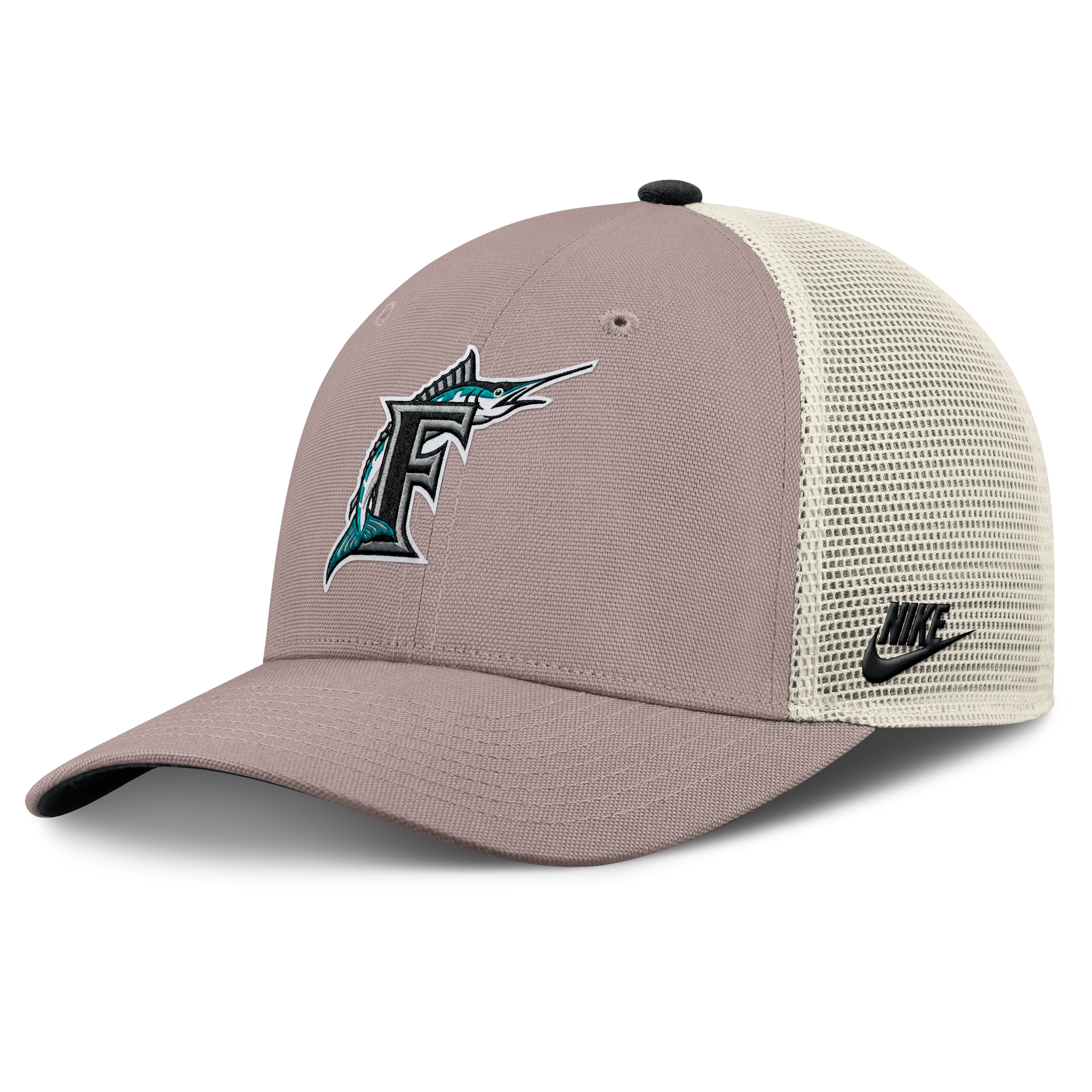 Casquette trucker ajustable Nike kaki Florida Marlins Cooperstown Rise pour homme