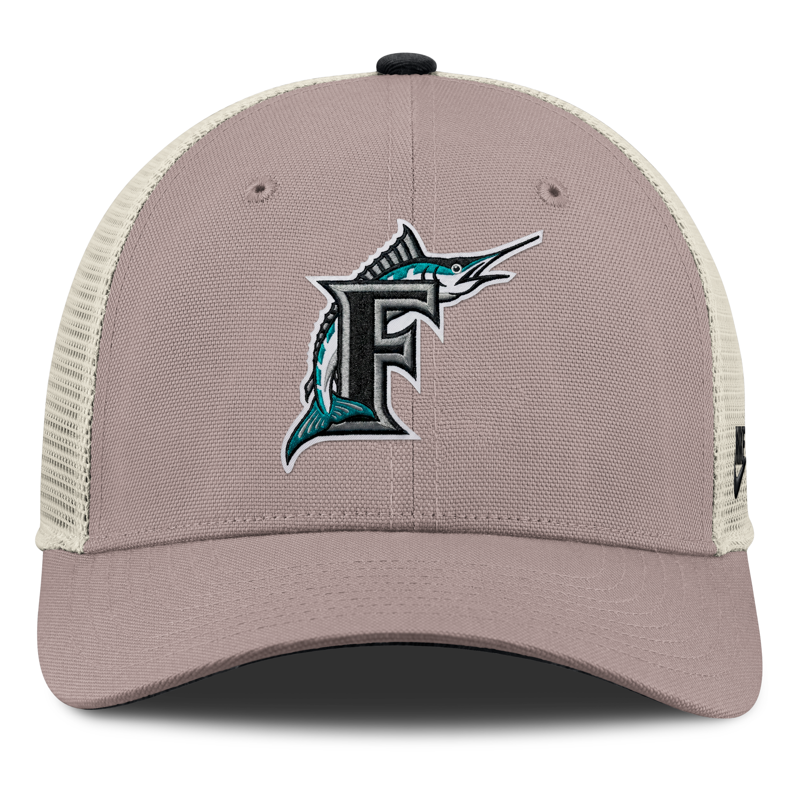 Casquette trucker ajustable Nike kaki Florida Marlins Cooperstown Rise pour homme