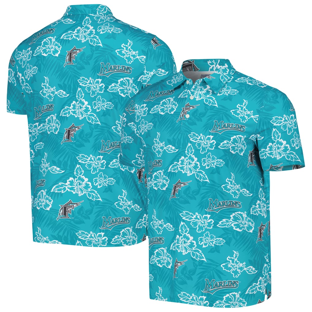 Florida Marlins Reyn Spooner Cooperstown Collection Polo imprimé Puamana - Bleu sarcelle