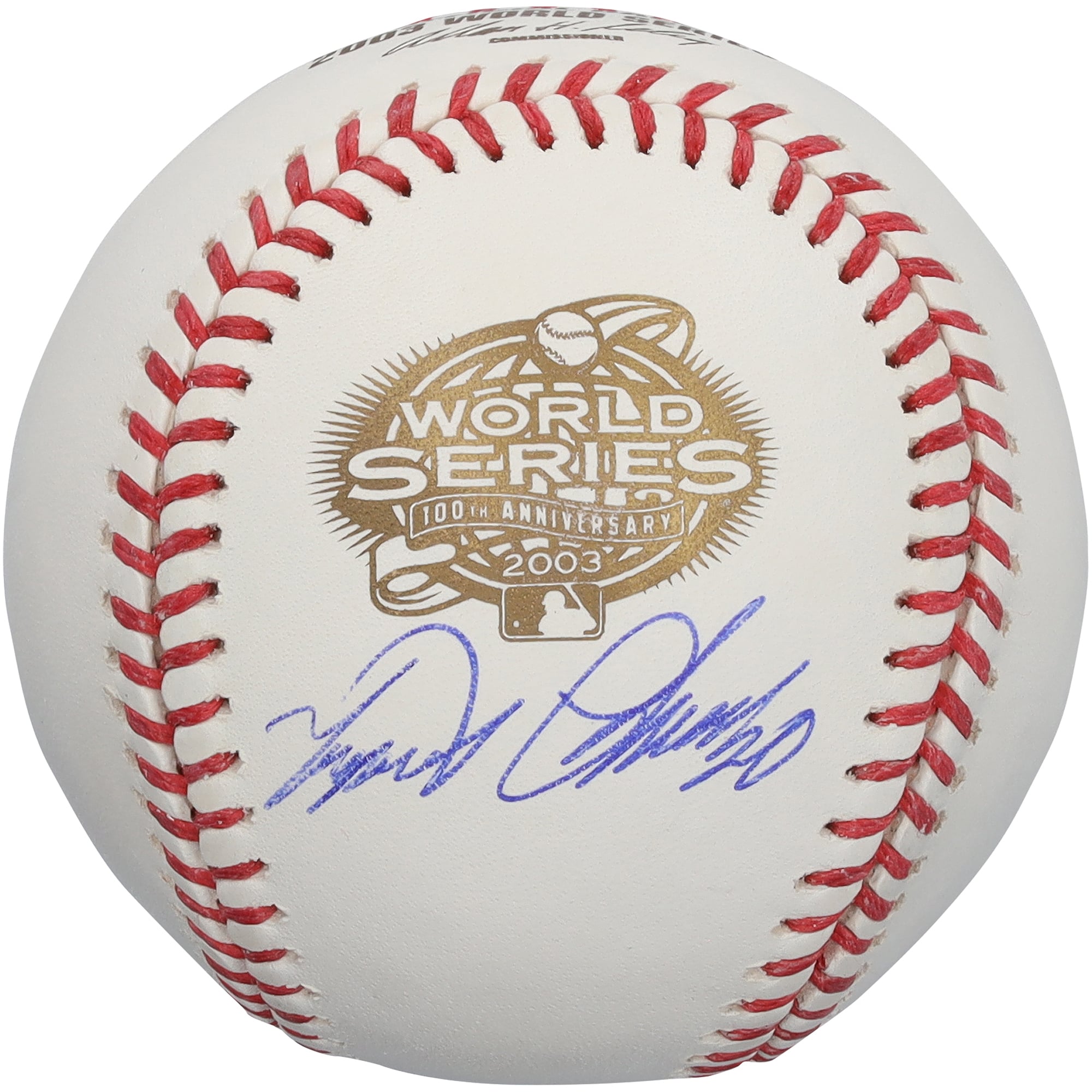 Balle de baseball autographiée par Miguel Cabrera, des Marlins de la Floride, avec le logo des Séries mondiales de 2003