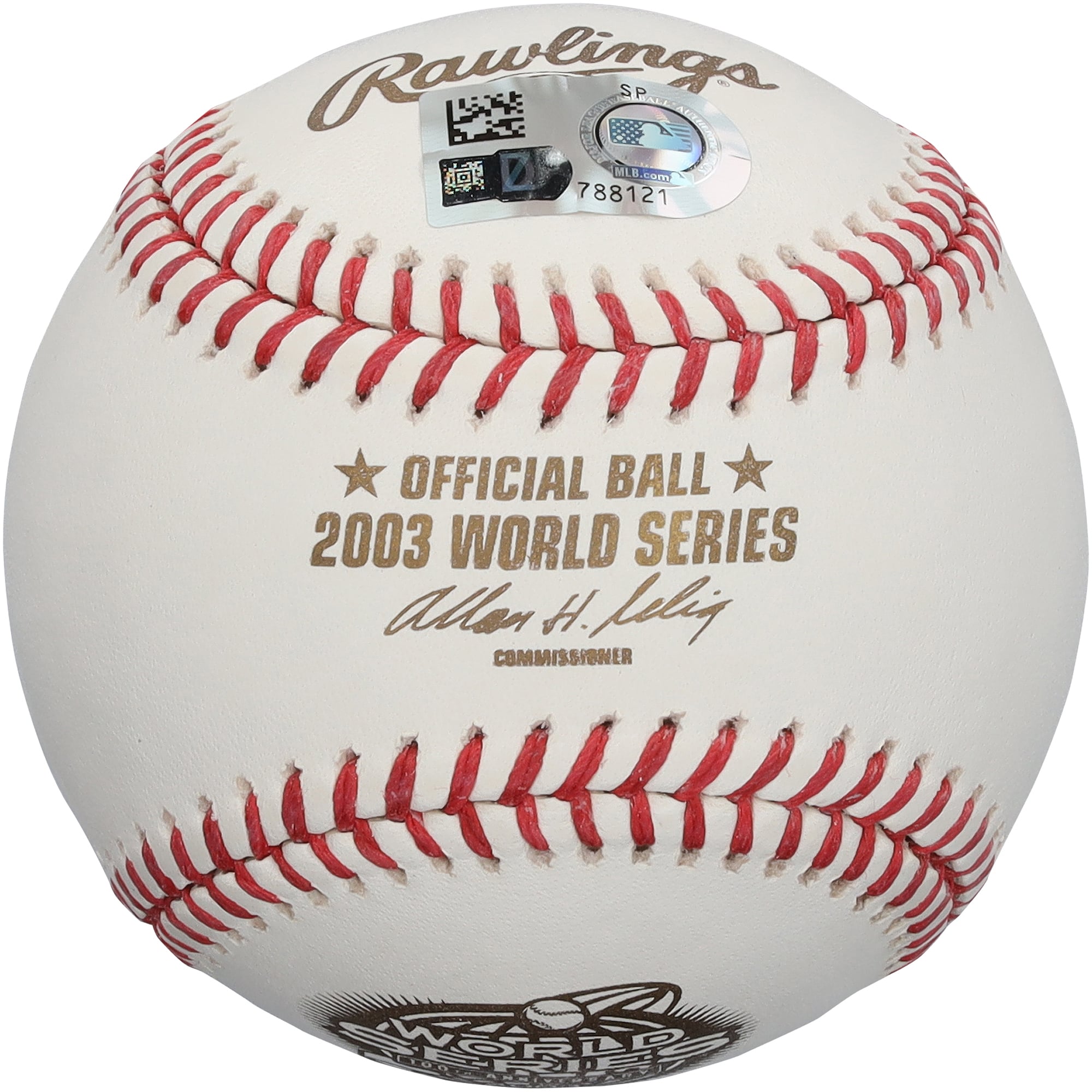 Balle de baseball autographiée par Miguel Cabrera, des Marlins de la Floride, avec le logo des Séries mondiales de 2003