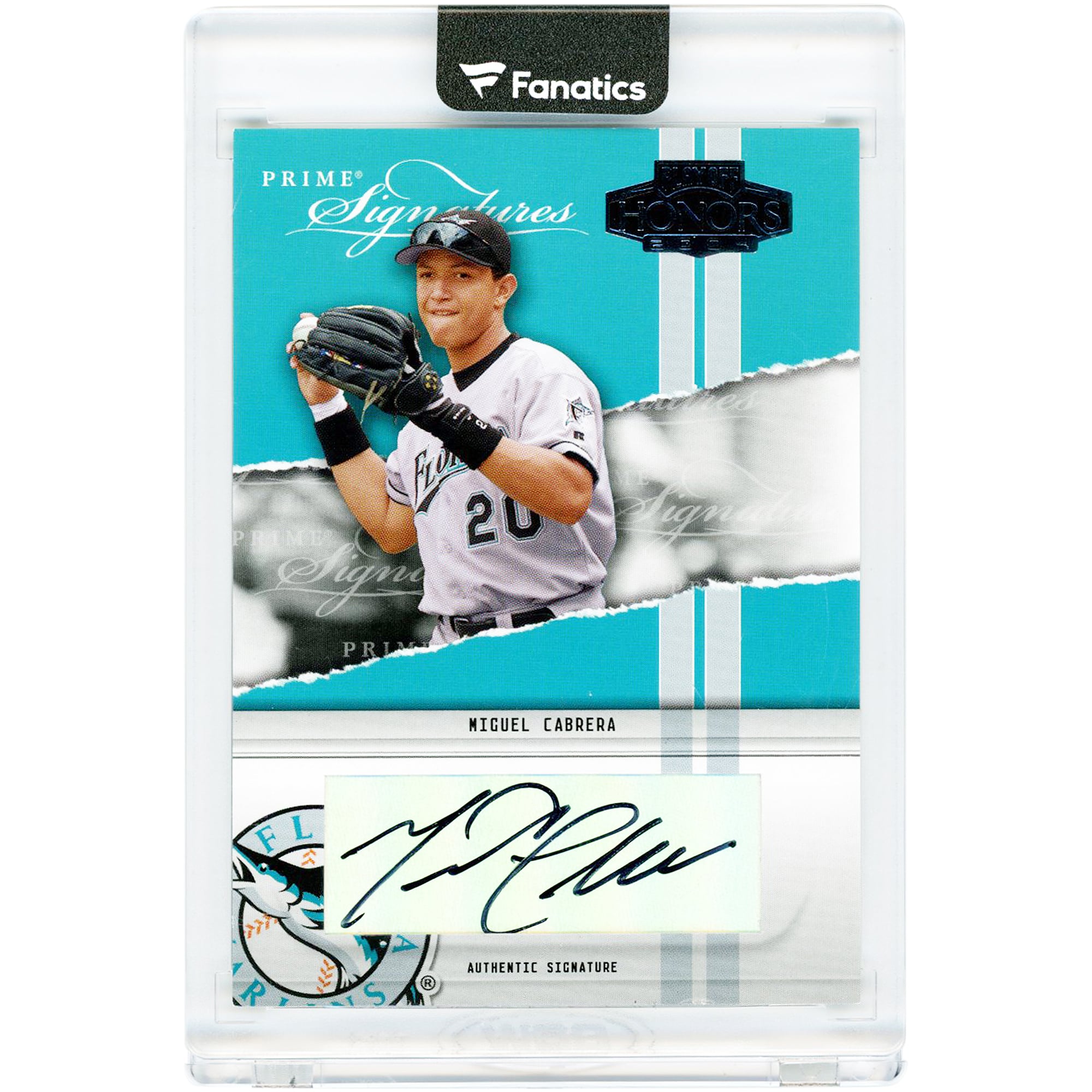 Miguel Cabrera Florida Marlins Autographed 2004 Playoff Honors Prime Signatures #PS-6 #100/100 Card