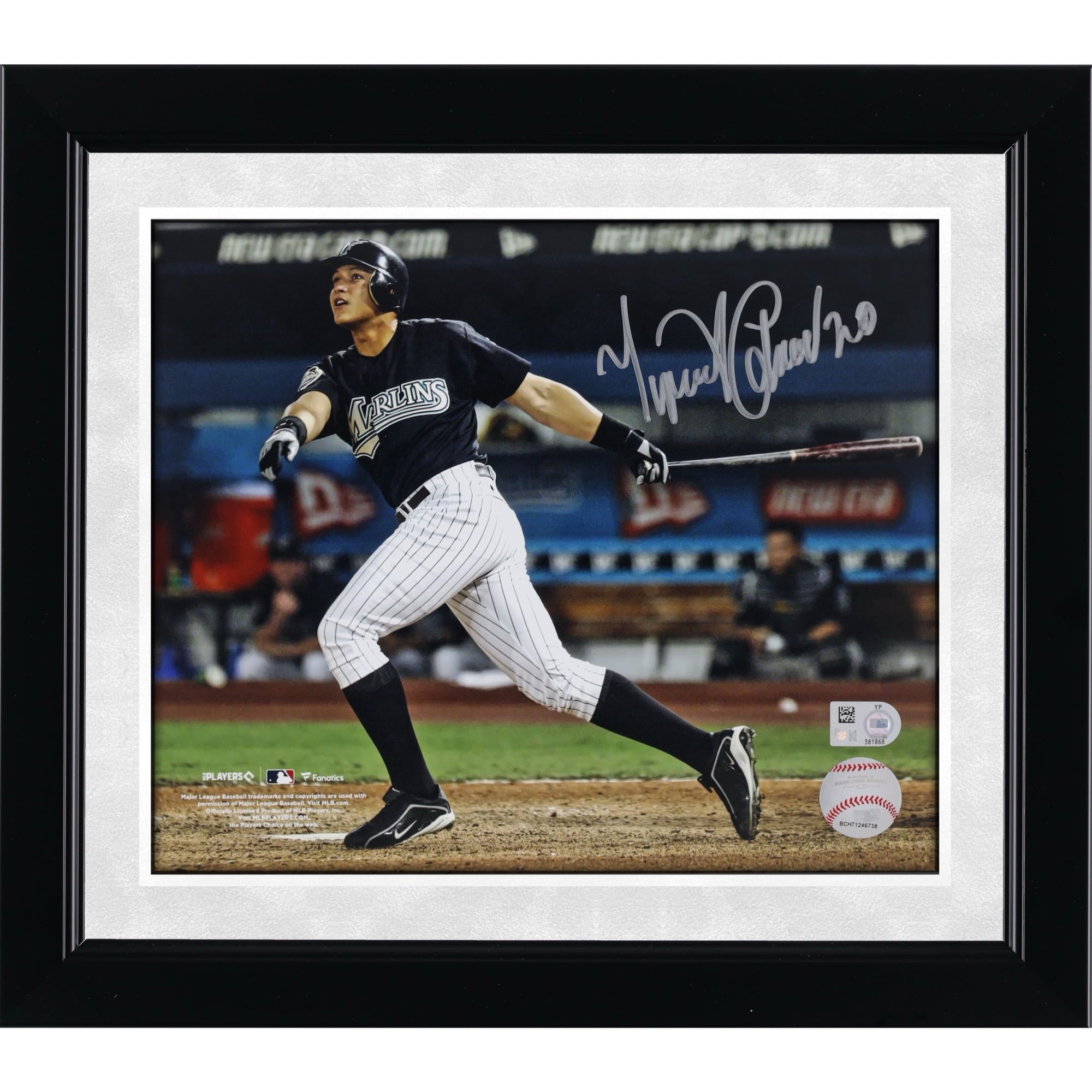 Miguel Cabrera Florida Marlins Autographed 8" x 10" 2003 World Series Hit Photograph