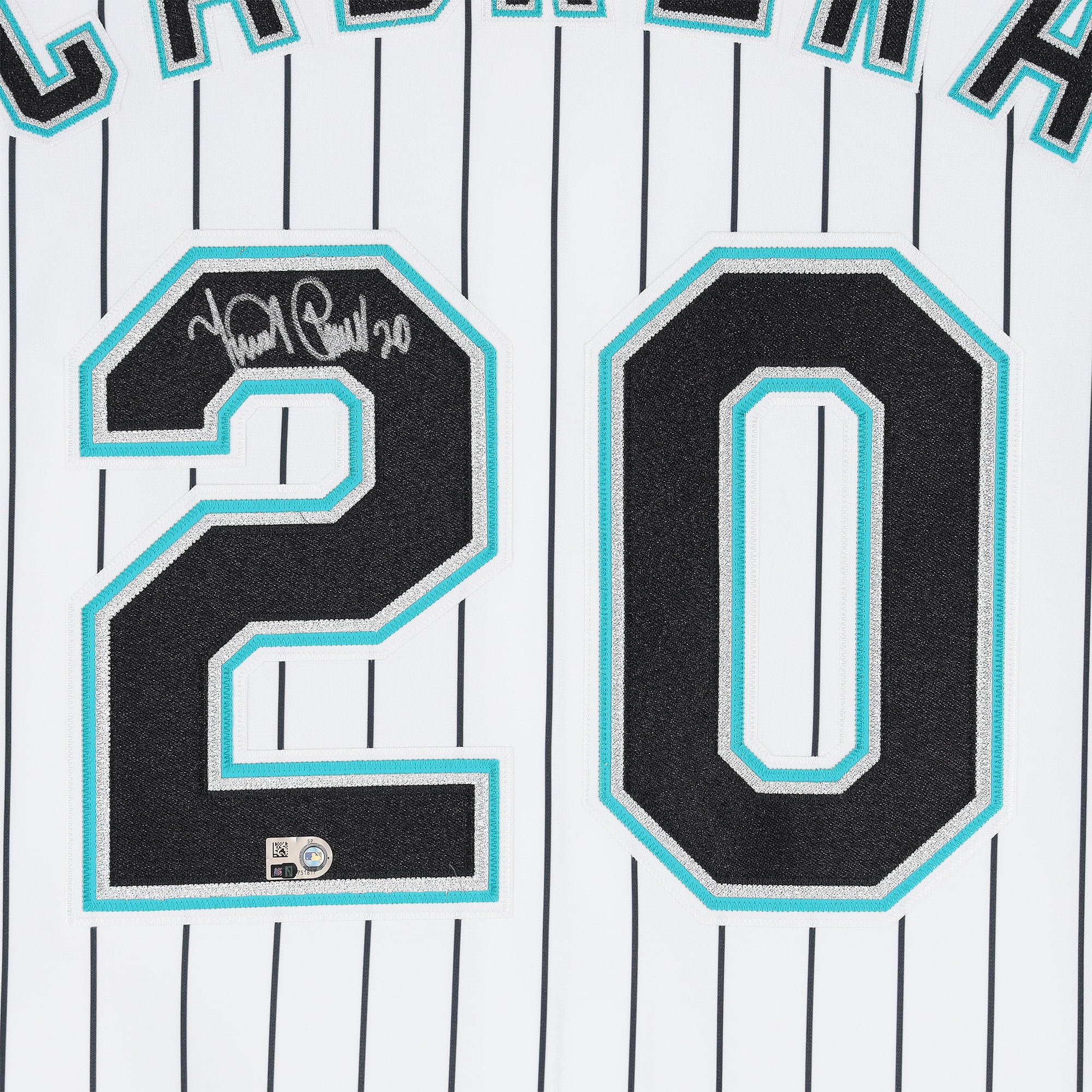 Maillot authentique Mitchell & Ness blanc autographié de Miguel Cabrera, des Marlins de la Floride (2003)
