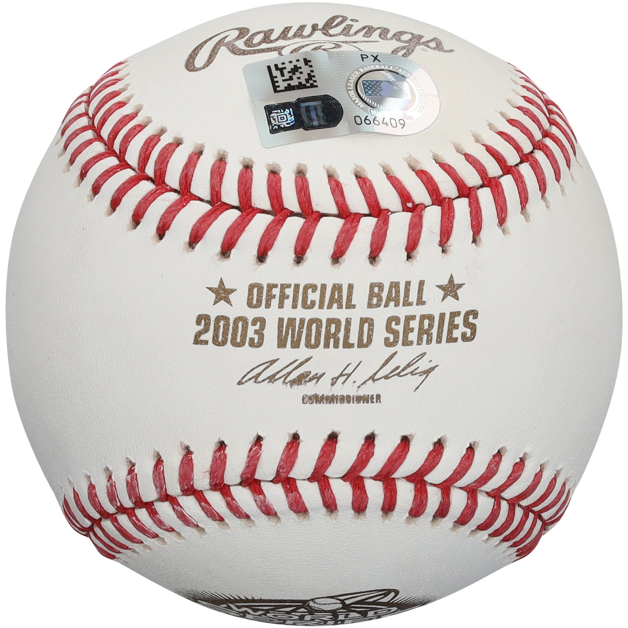Miguel Cabrera, Josh Beckett & Ivan Rodriguez Florida Marlins Autographed 2003 World Series Logo Baseball