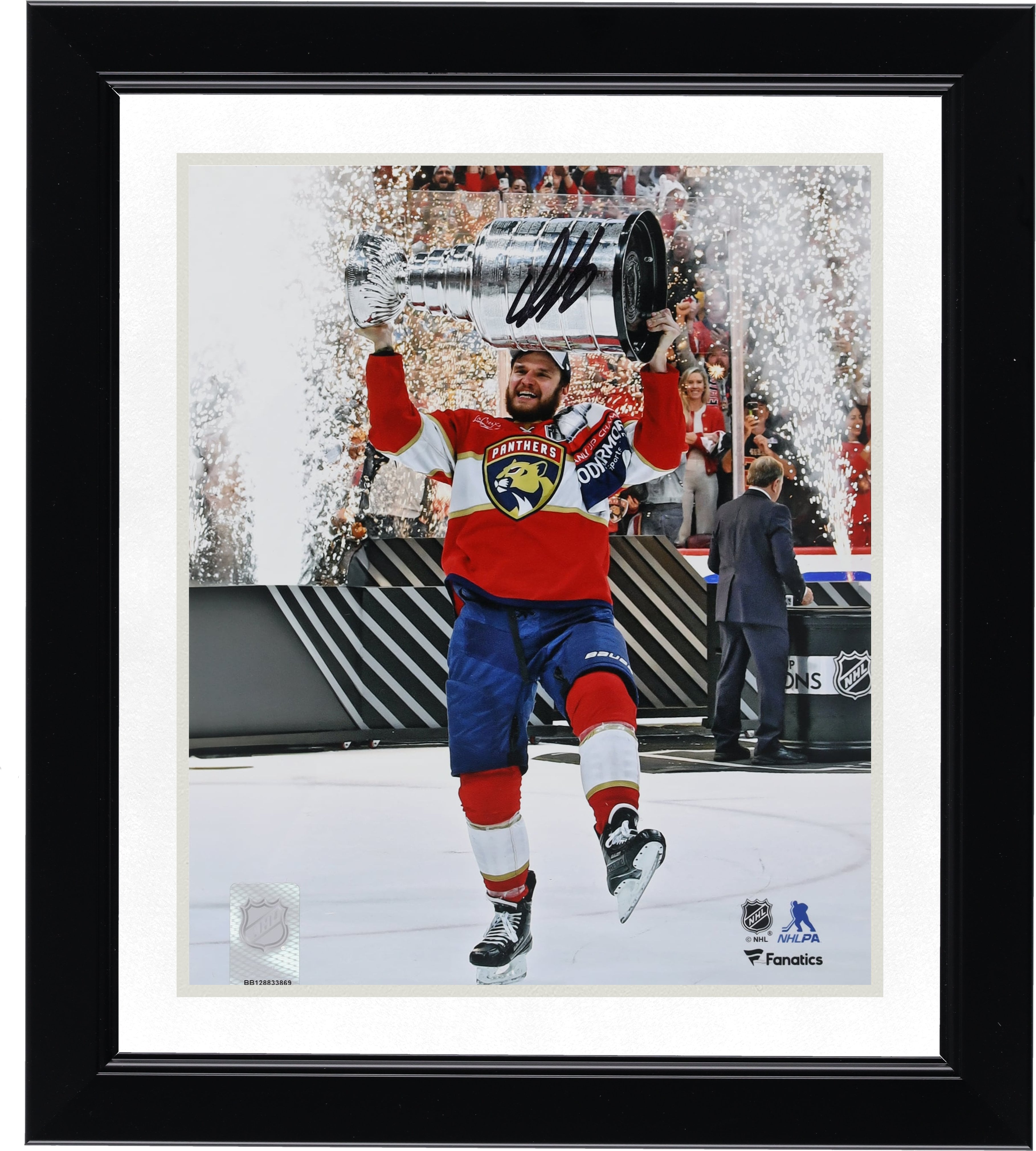 Aleksander Barkov Florida Panthers Autographed 2024 Stanley Cup Champions 8" x 10" Raising Cup Photograph