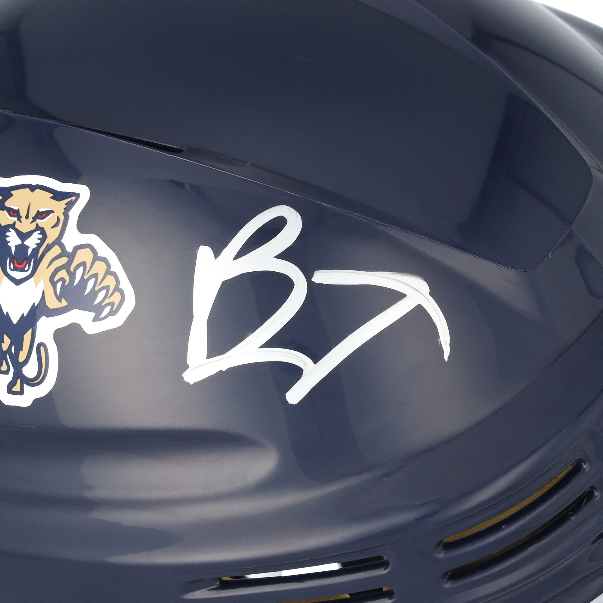 Brady Tkachuk Florida Panthers Mini casque bleu marine dédicacé