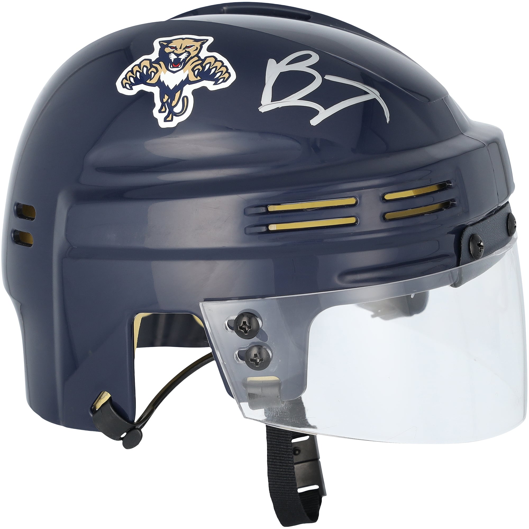 Brady Tkachuk Florida Panthers Mini casque bleu marine dédicacé