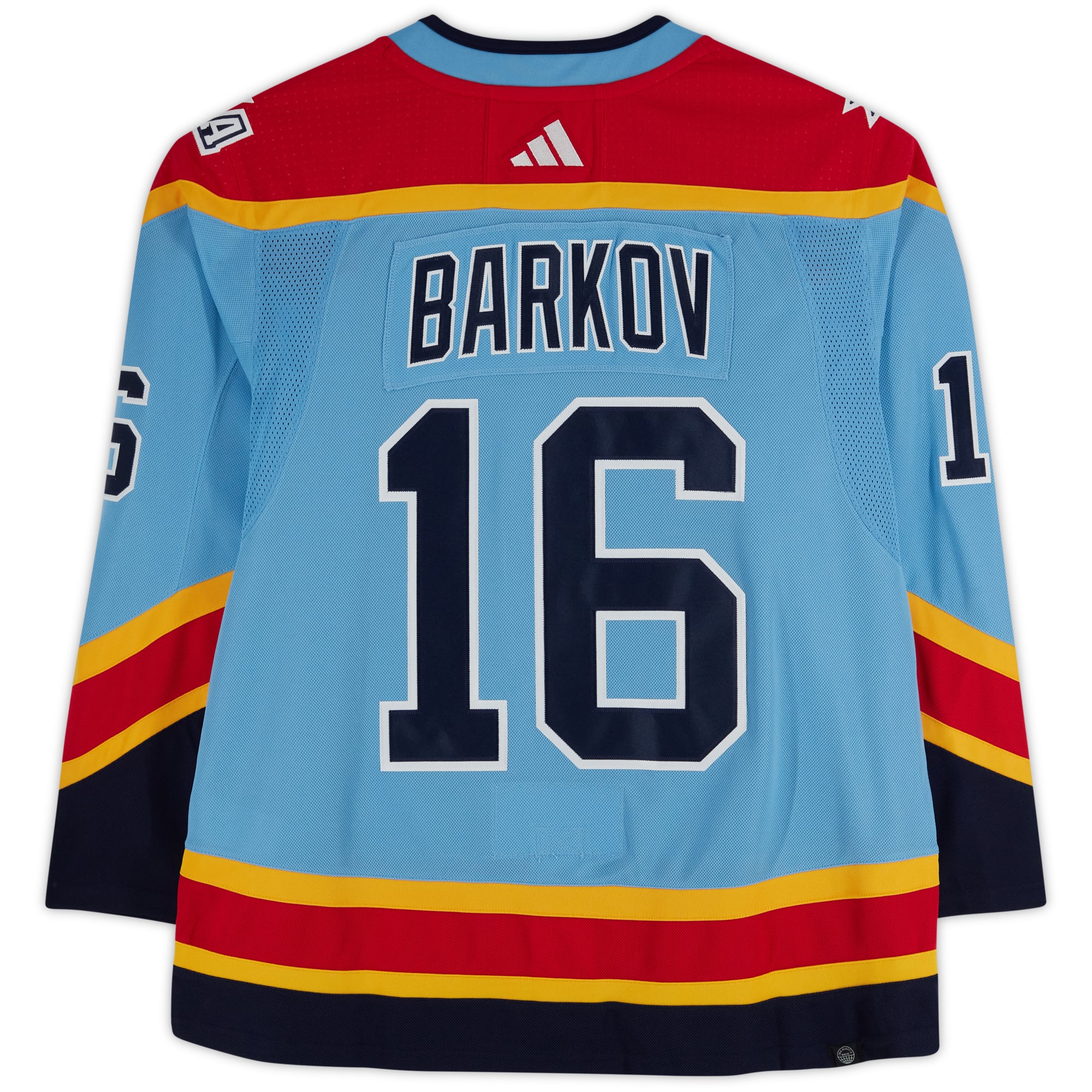 Florida Panthers 2024 Stanley Cup Champions Autographed 2022-23 Reverse Retro Light Blue adidas Authentic Jersey with Multiple Signatures and Inscriptions - Limited Edition #24/24