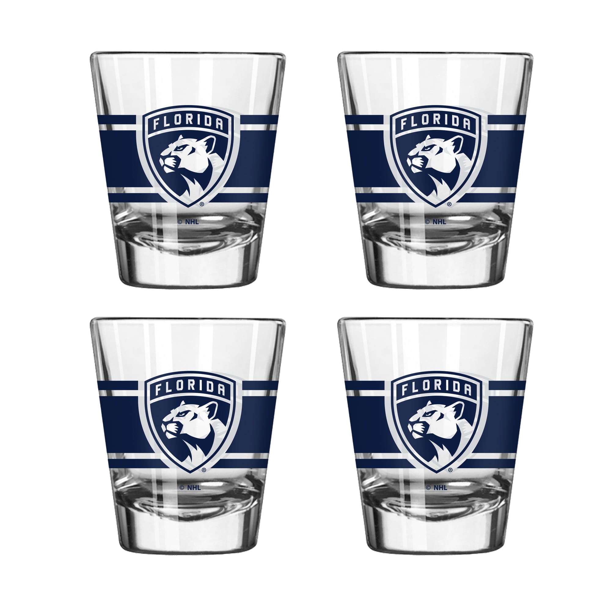 Ensemble de quatre verres à shot rayés Logo Brands Florida Panthers