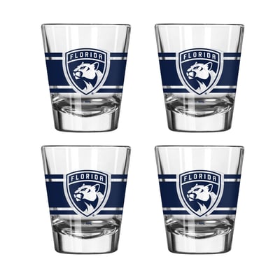 Florida Panthers Logo Brands Four-Piece Stripe Shot Glass Set