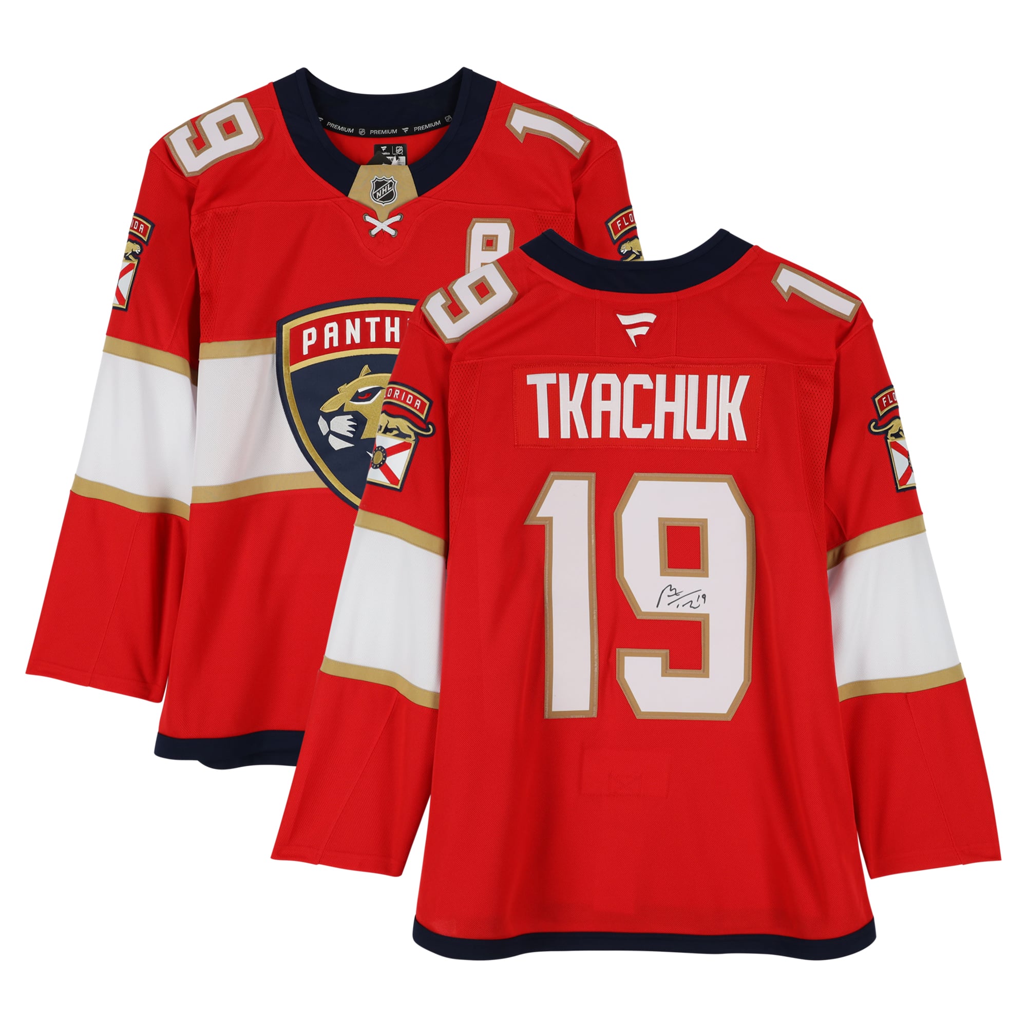 Maillot premium dédicacé des Panthers de la Floride par Matthew Tkachuk, Red Fanatics