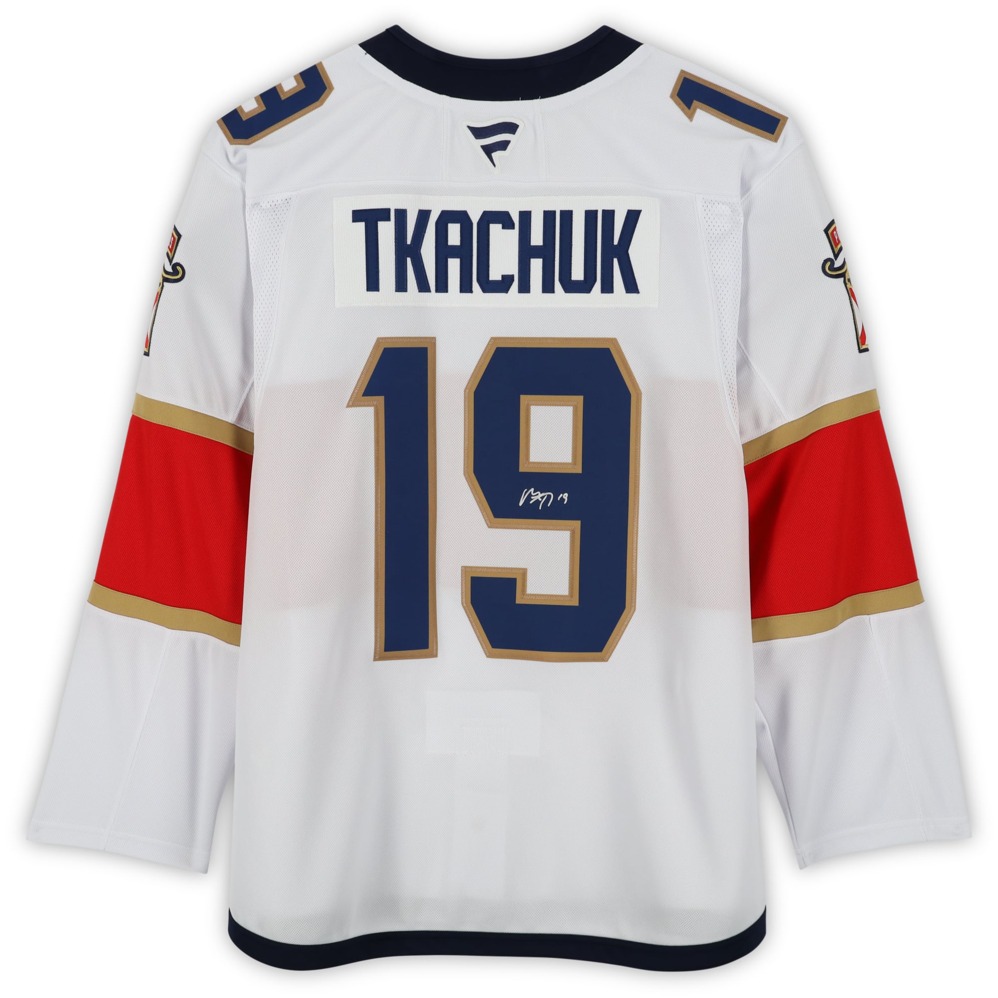 Maillot premium blanc autographié des Panthers de la Floride par Matthew Tkachuk
