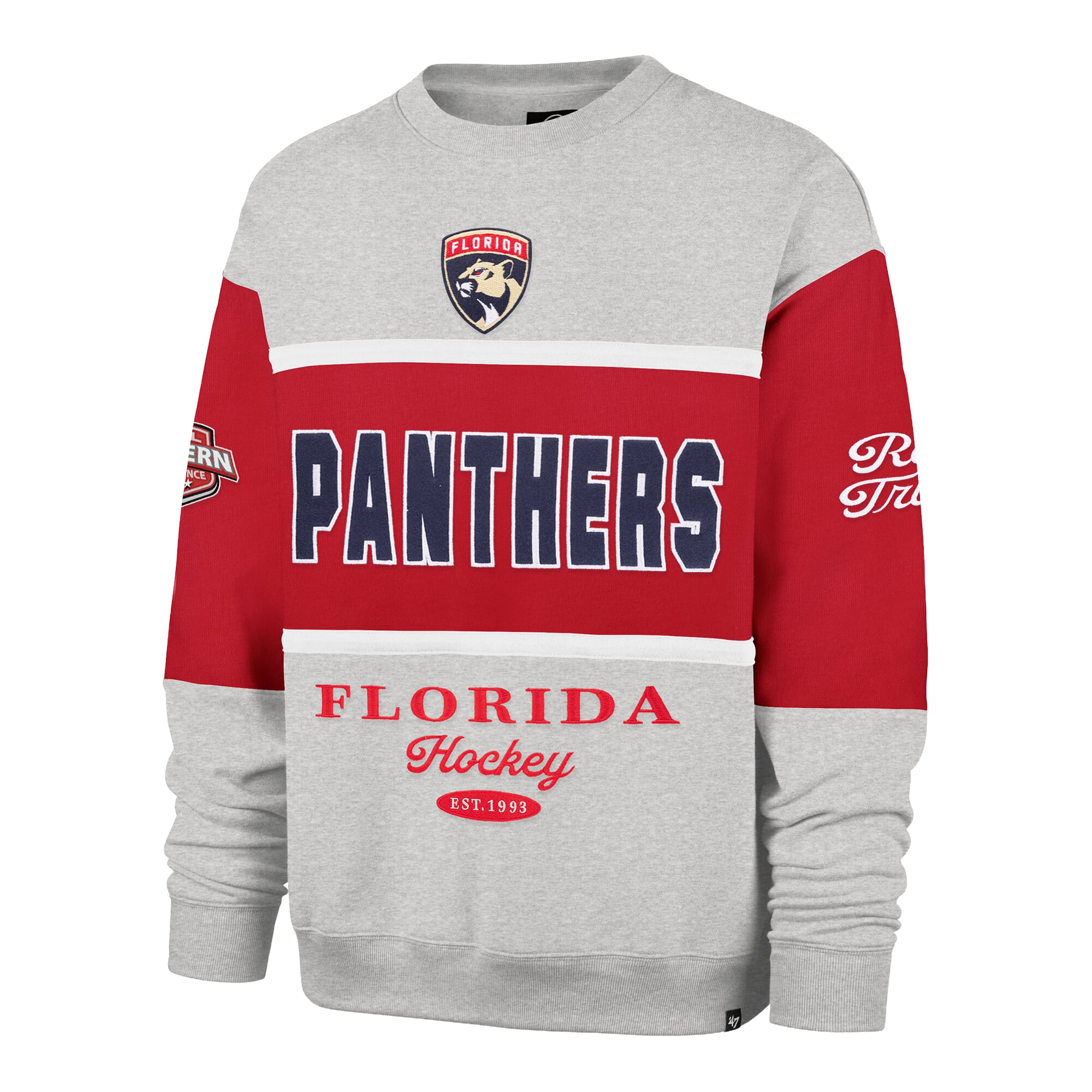Sweat-shirt à col rond gris Florida Panthers automne Maximilist pour homme « 47 »