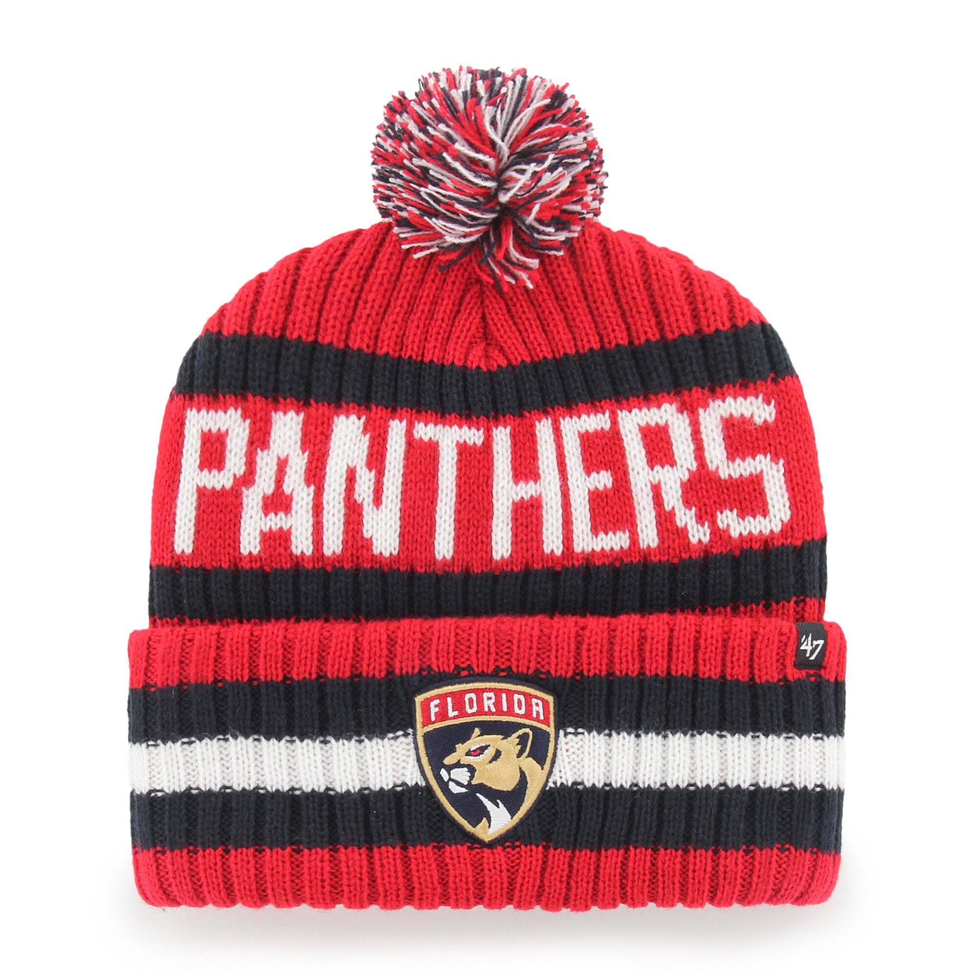 Bonnet à revers Bering rouge Florida Panthers '47 pour homme, avec pompon