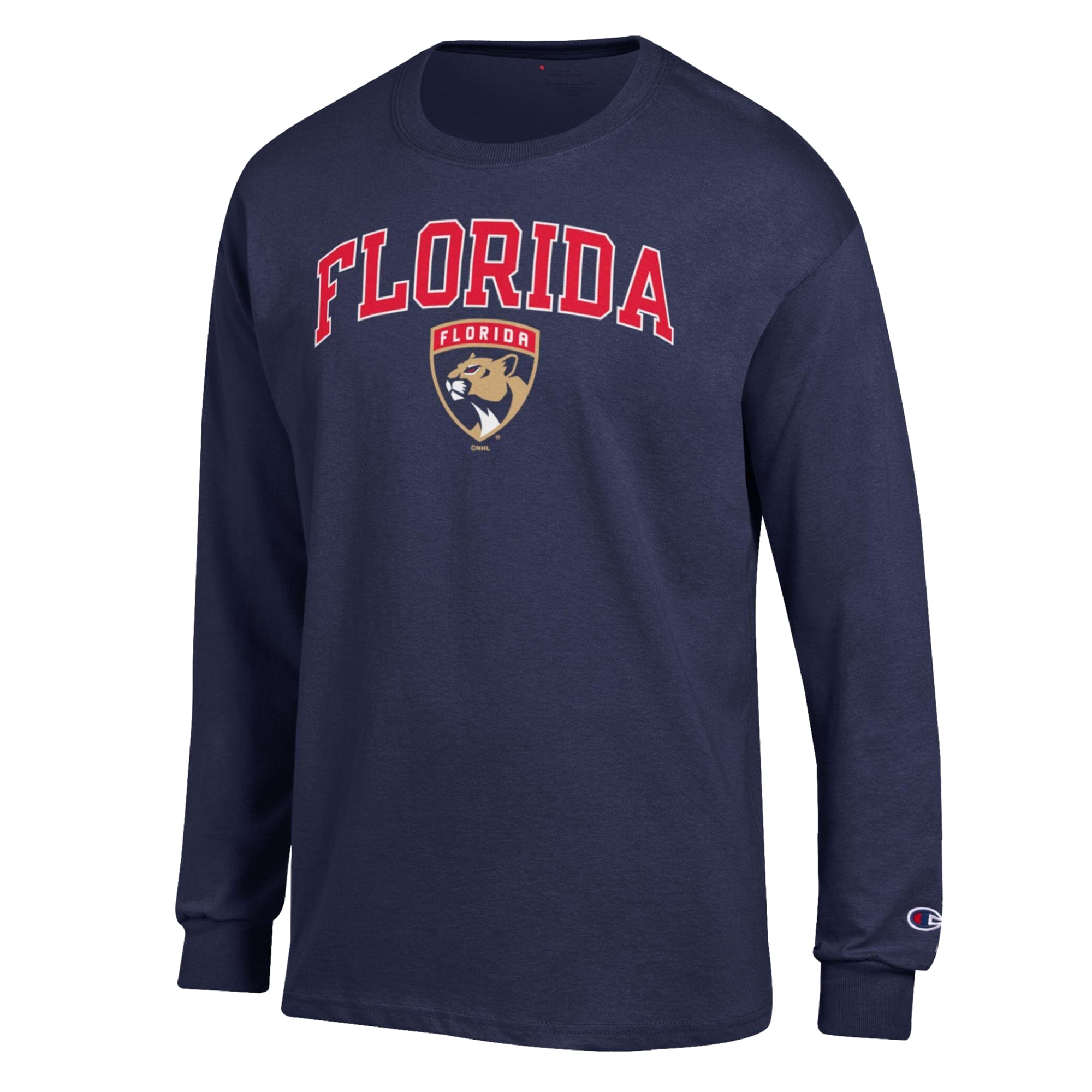 Men's Champion Navy Florida Panthers Jersey Long-Sleeve T-Shirt