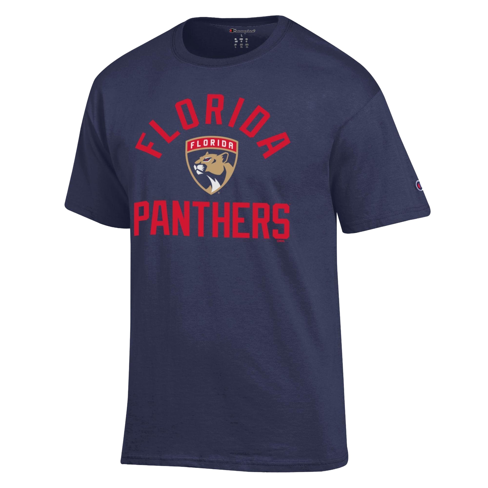 Men's Champion Navy Florida Panthers Primary Logo Jersey T-Shirt