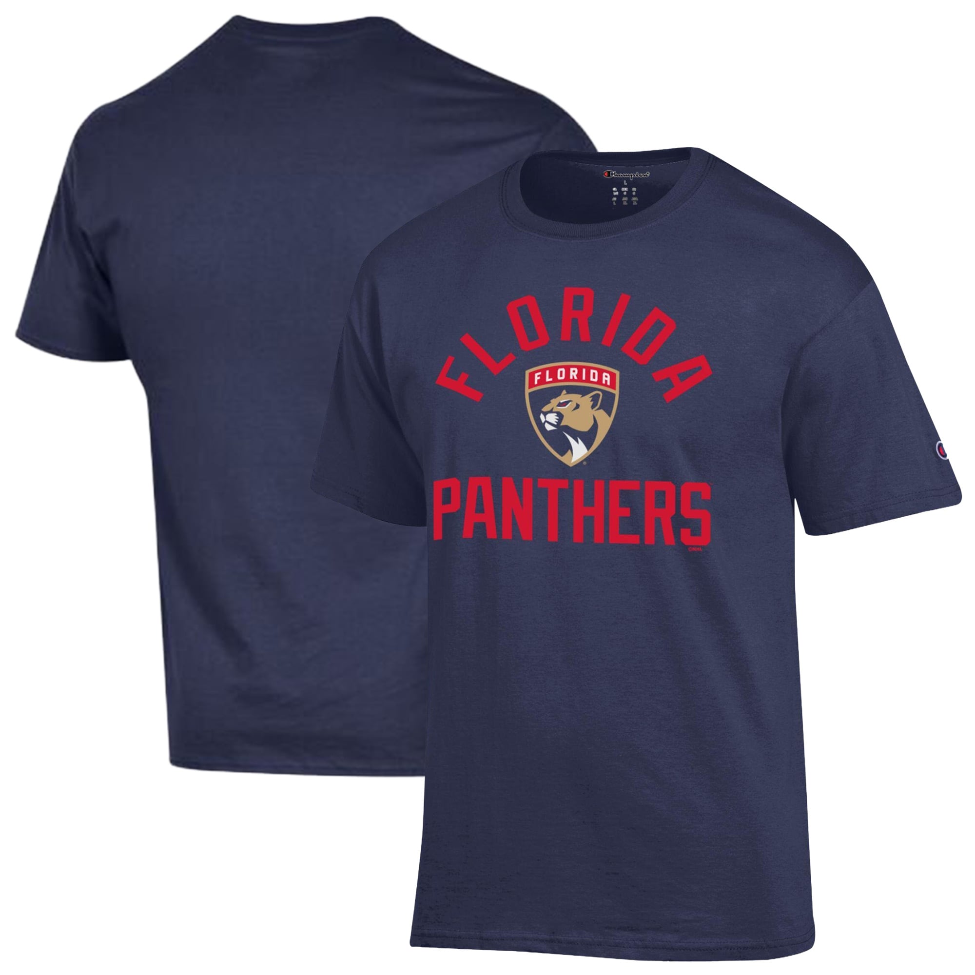 Men's Champion Navy Florida Panthers Primary Logo Jersey T-Shirt
