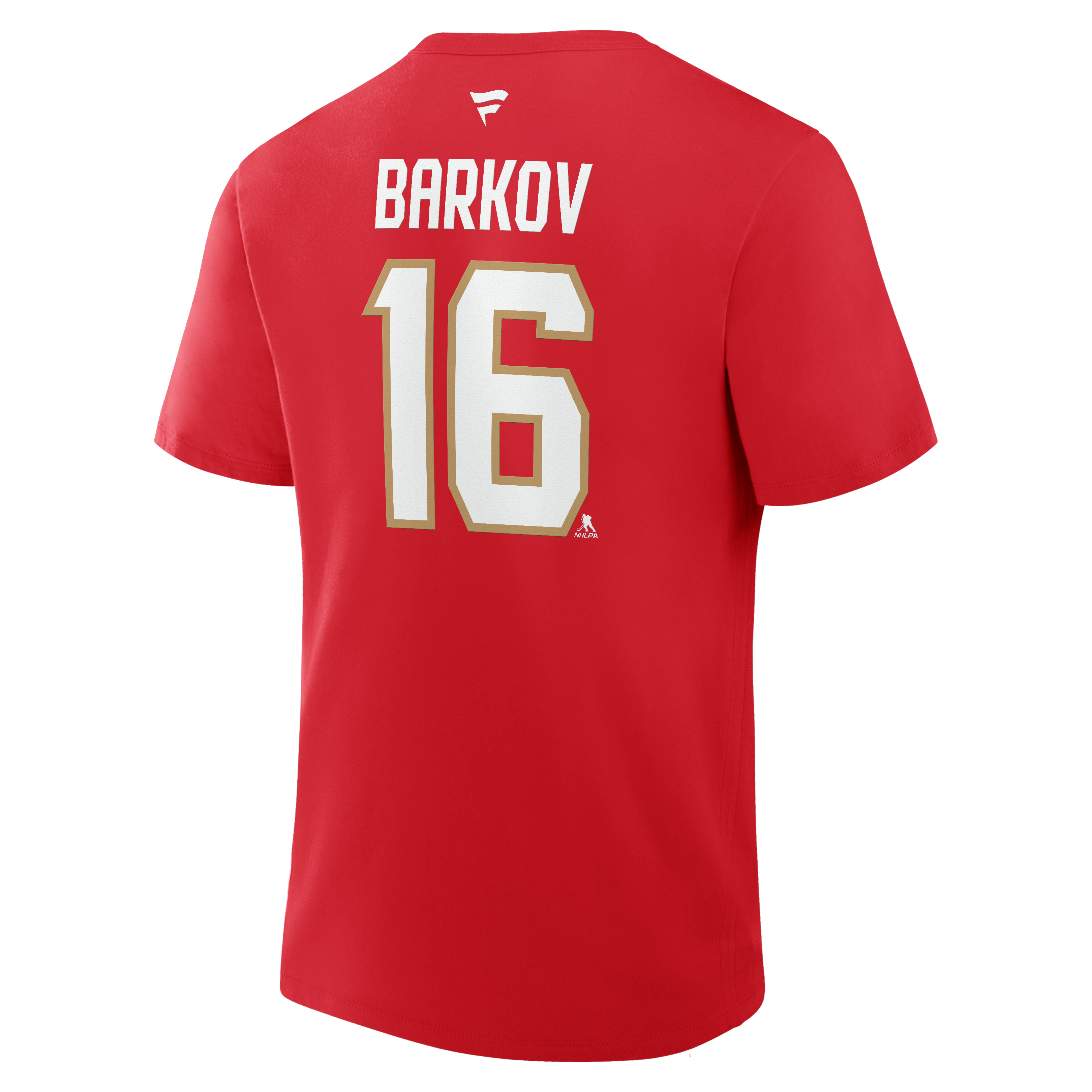 Men's Fanatics Aleksander Barkov Red Florida Panthers Captain Authentic Stack Name & Number T-Shirt