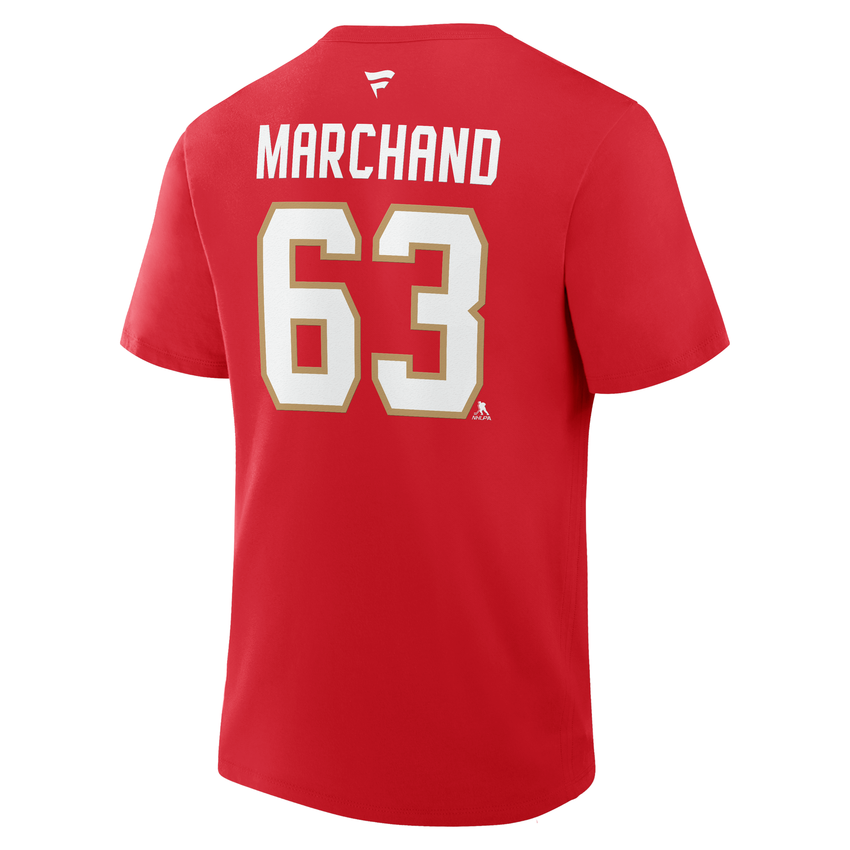 Men's Fanatics Brad Marchand Red Florida Panthers Authentic Stack Name & Number T-Shirt